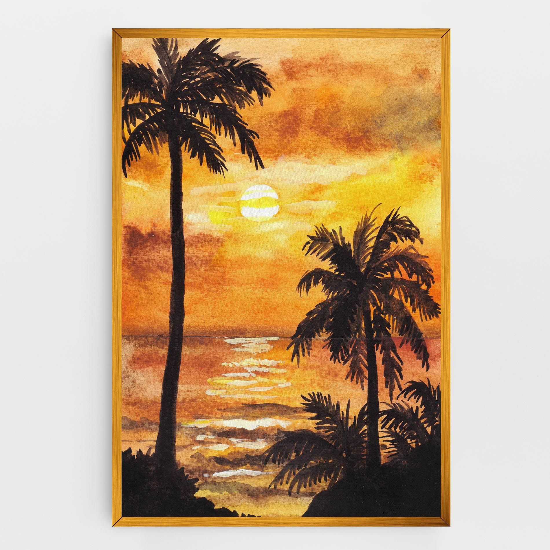 Watercolor Painting Sunrise mockup 0
