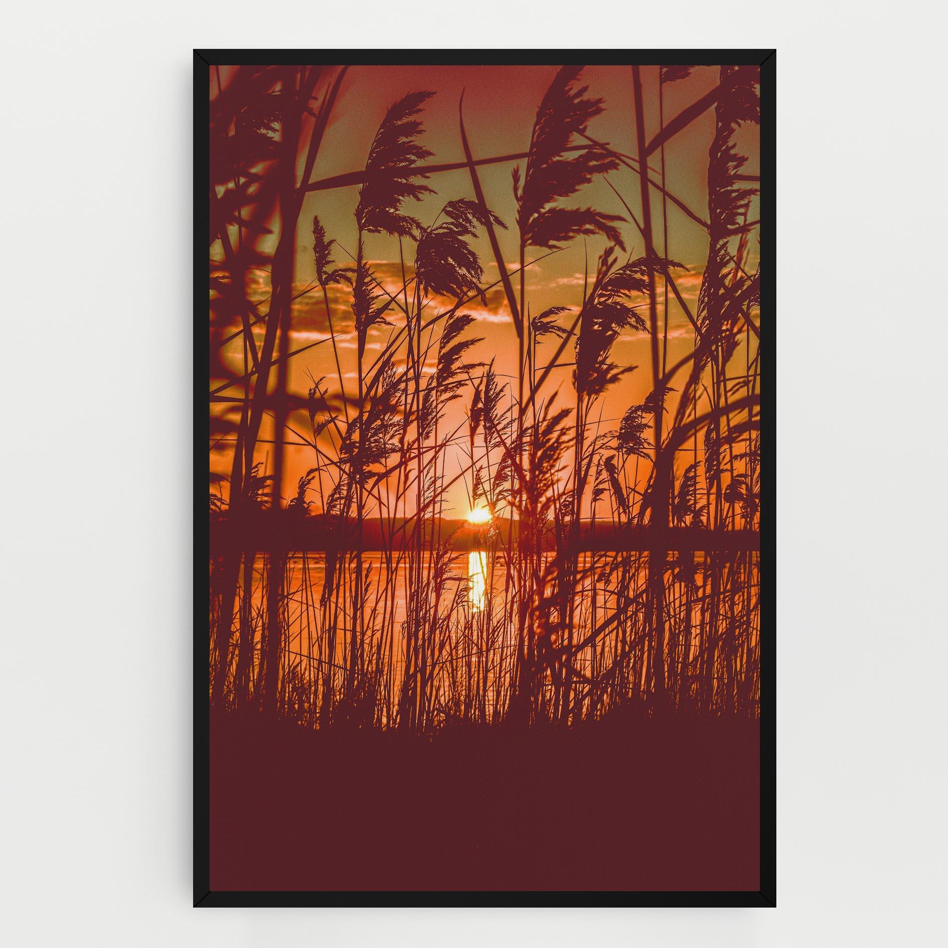 Vászonkép Red Sunset Lake mockup 0