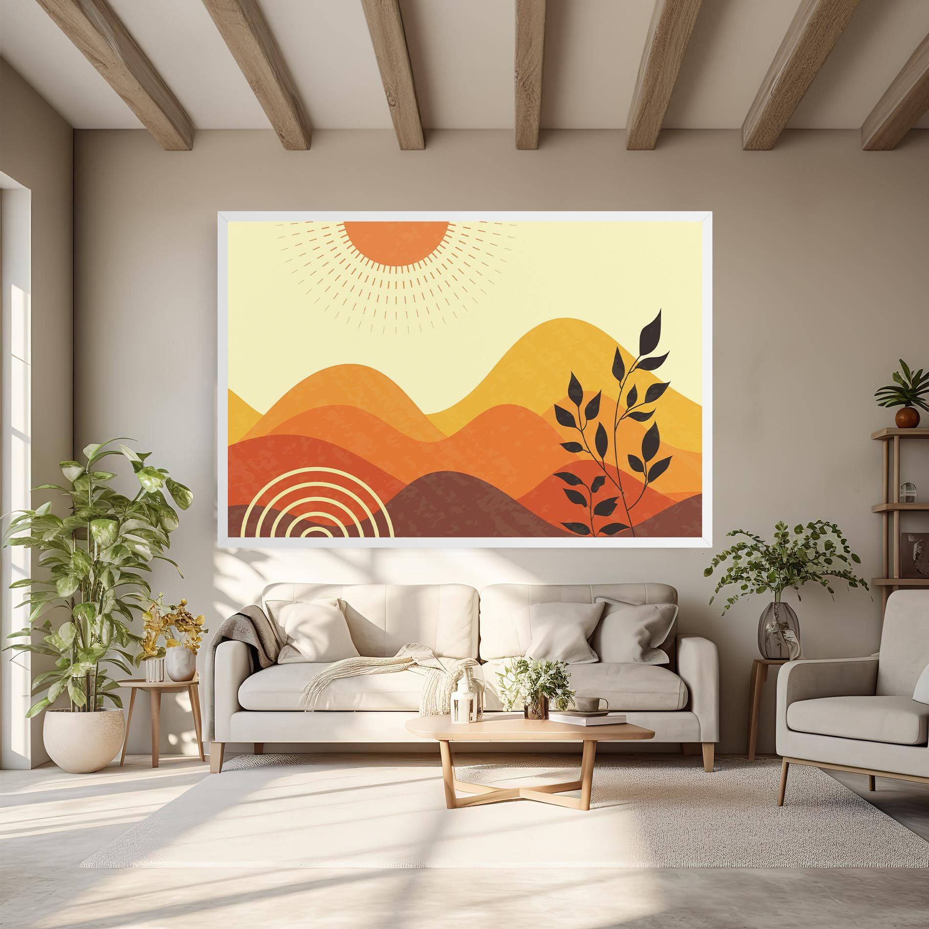 Minimalist Sunset Art mockup 6