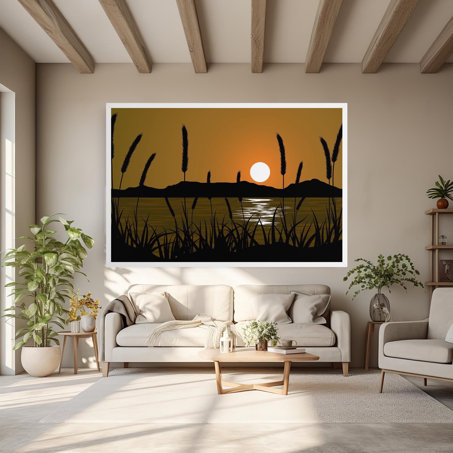 Vászonkép Orange Brown Sunset mockup 6