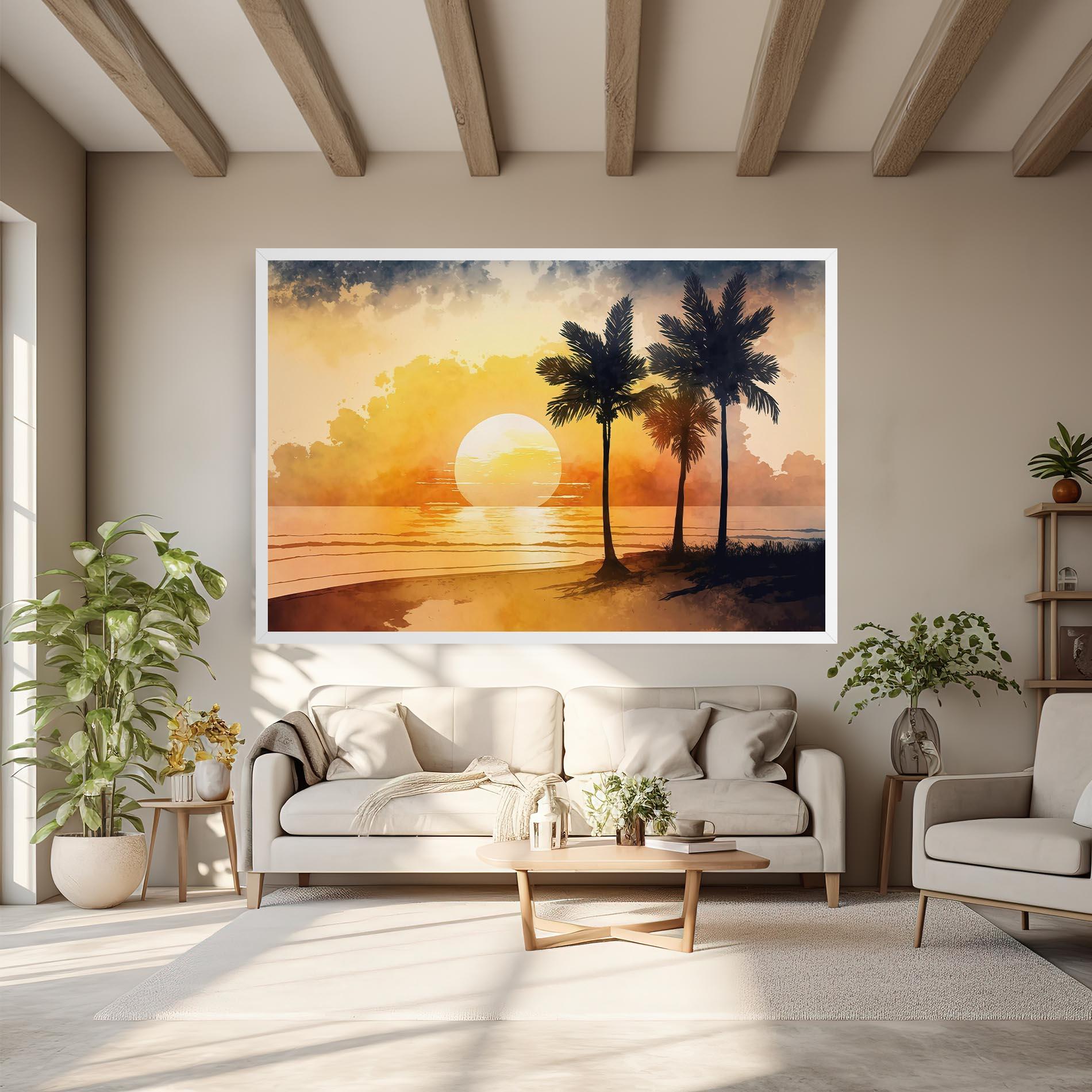 Vászonkép Palm Trees Sunset mockup 6