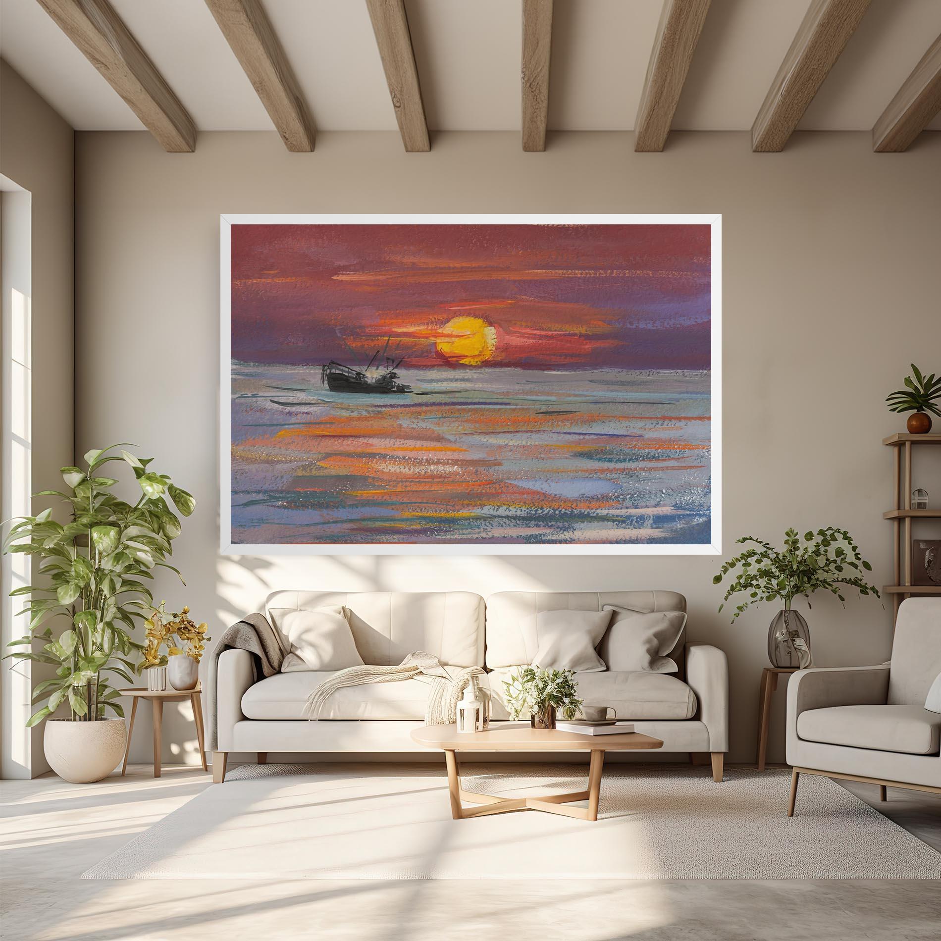 Vászonkép Sea Ship Painting mockup 6