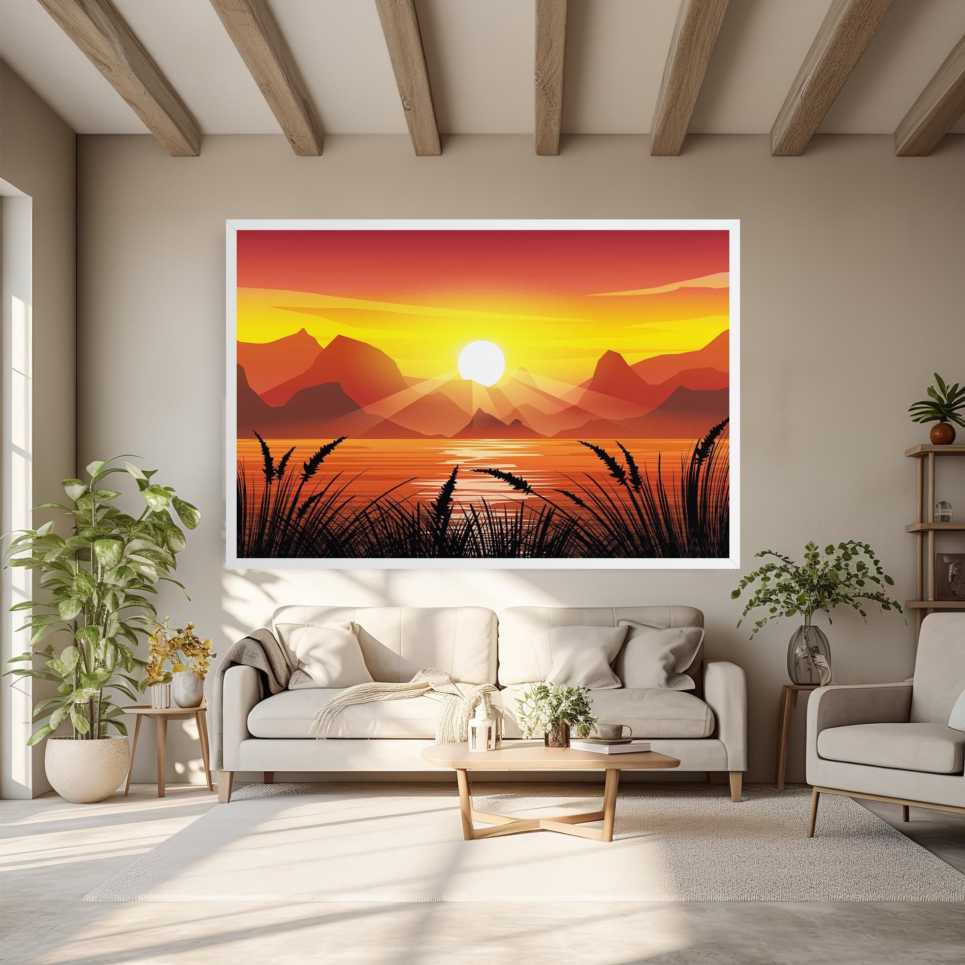 Sunrise Grass Art mockup 6