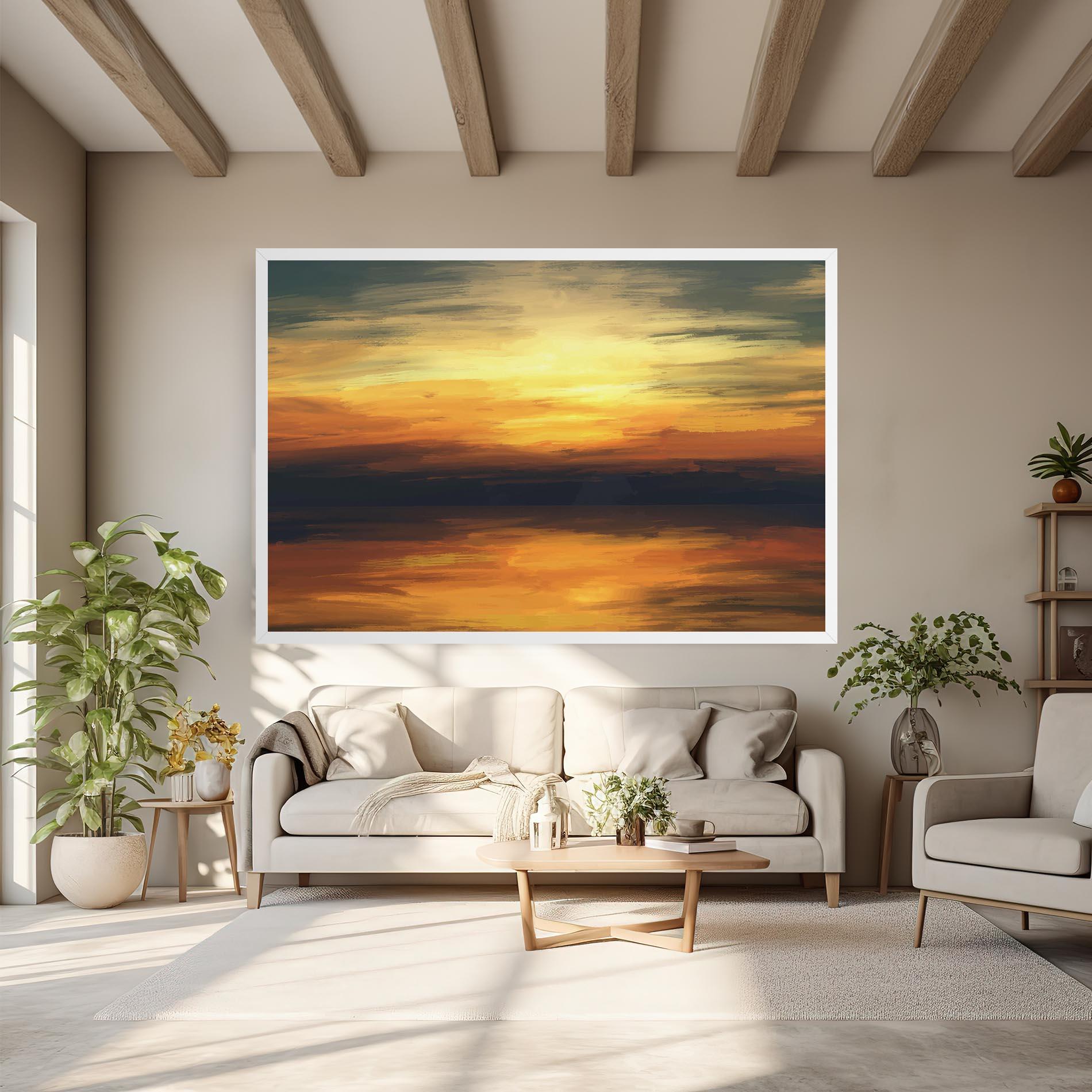 Vászonkép Sunset Oil Paint mockup 6
