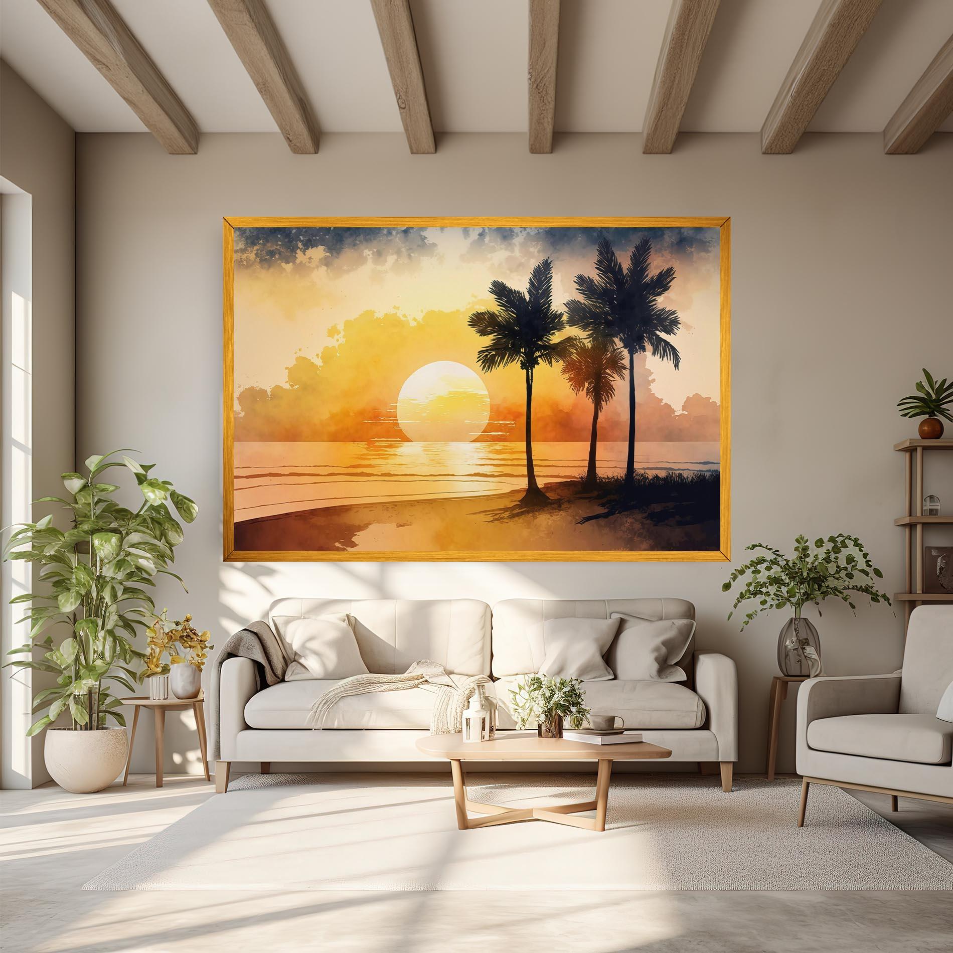 Vászonkép Palm Trees Sunset mockup 6