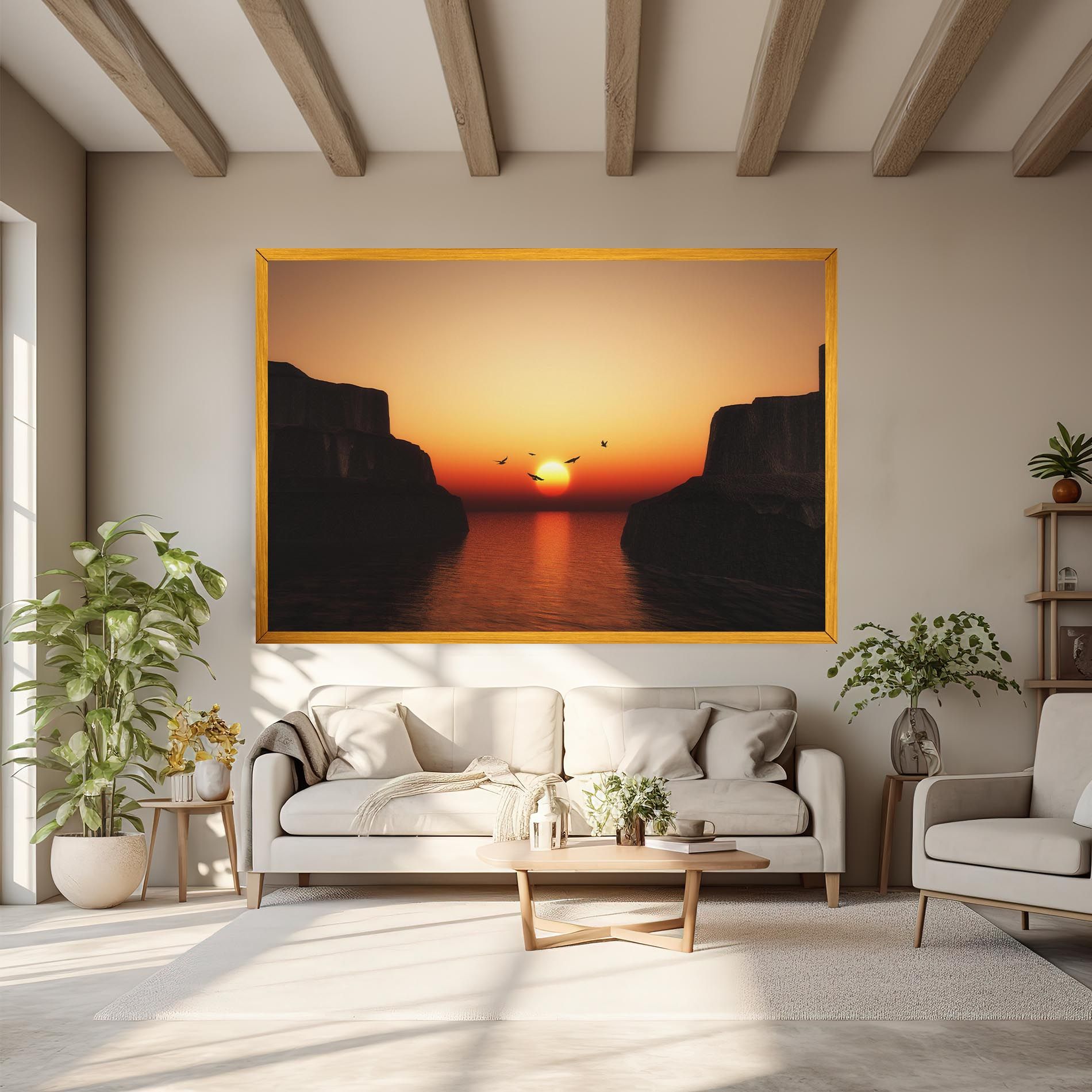 Sunset Silhouette Birds mockup 6