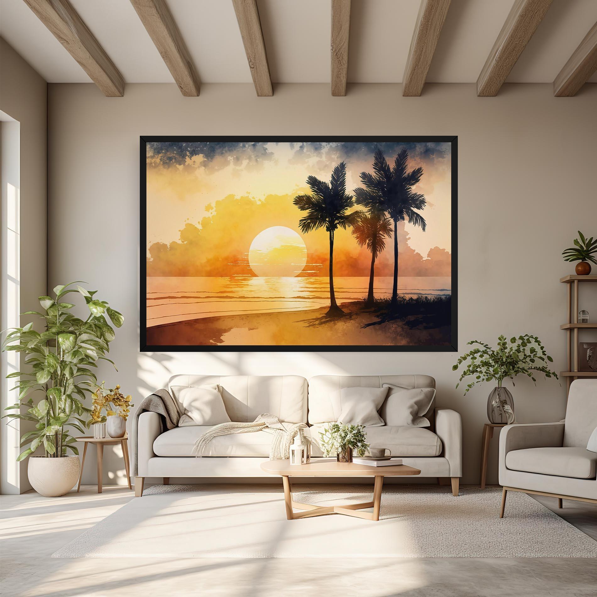 Vászonkép Palm Trees Sunset mockup 6