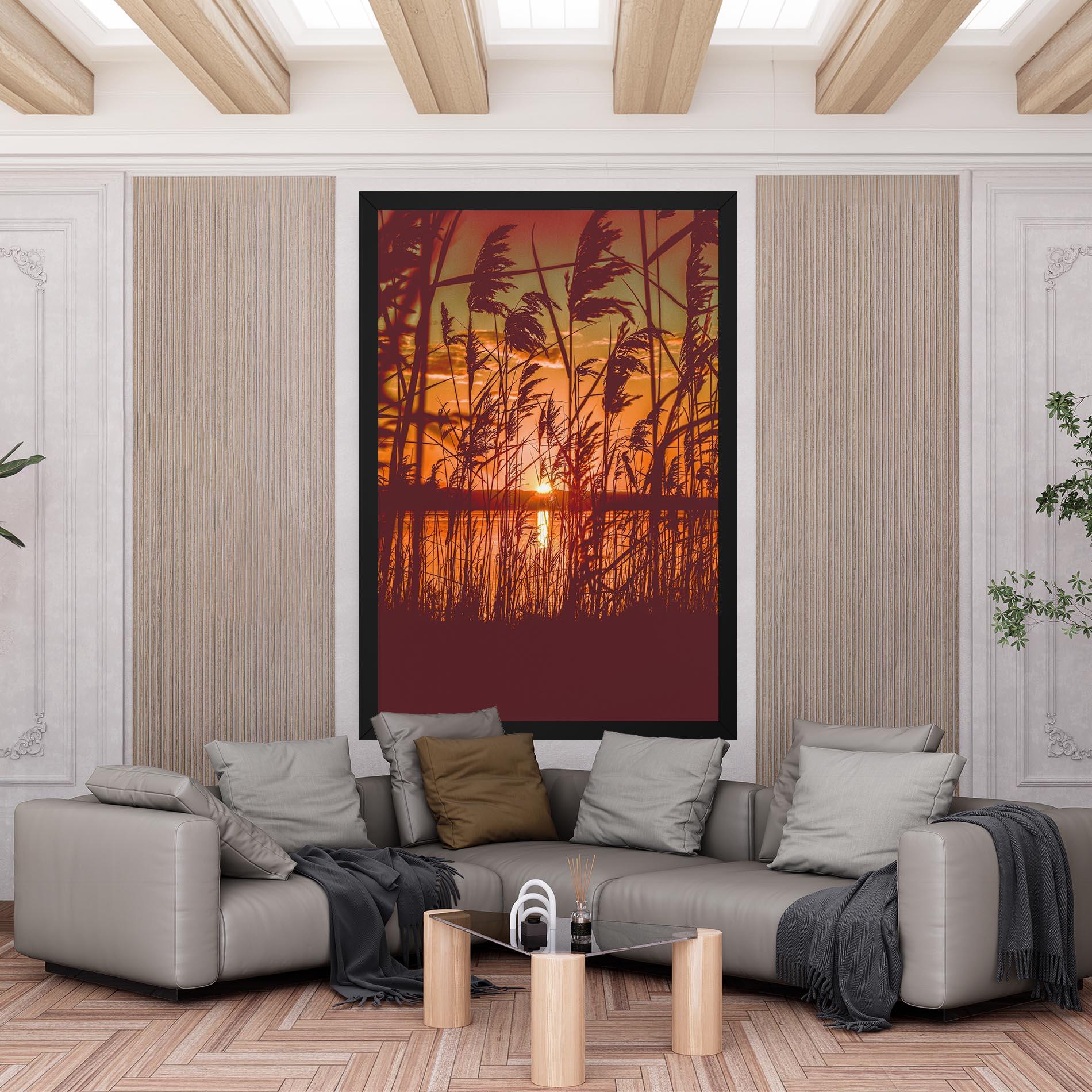 Vászonkép Red Sunset Lake mockup 6