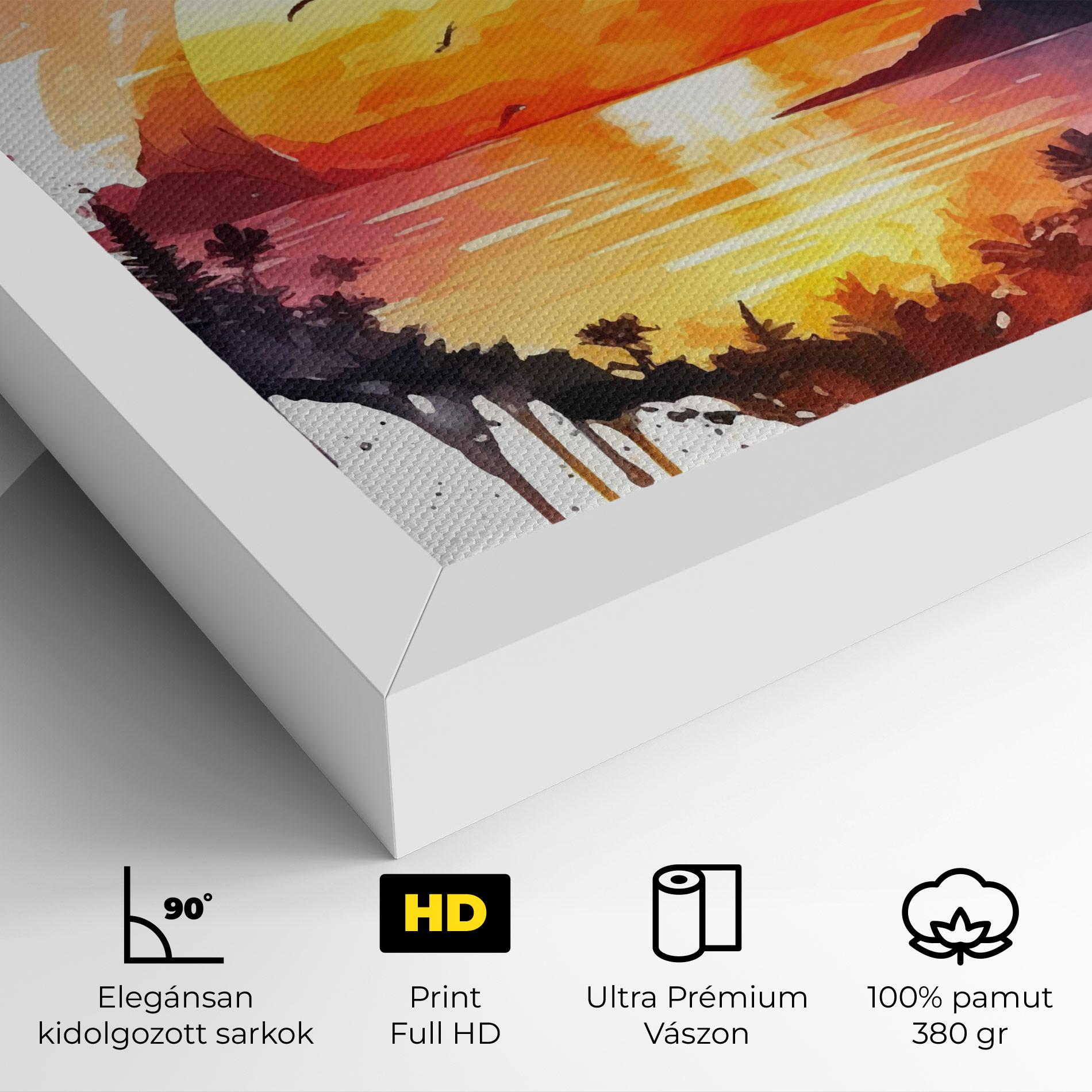 Vászonkép Purple Sunset Art mockup 4