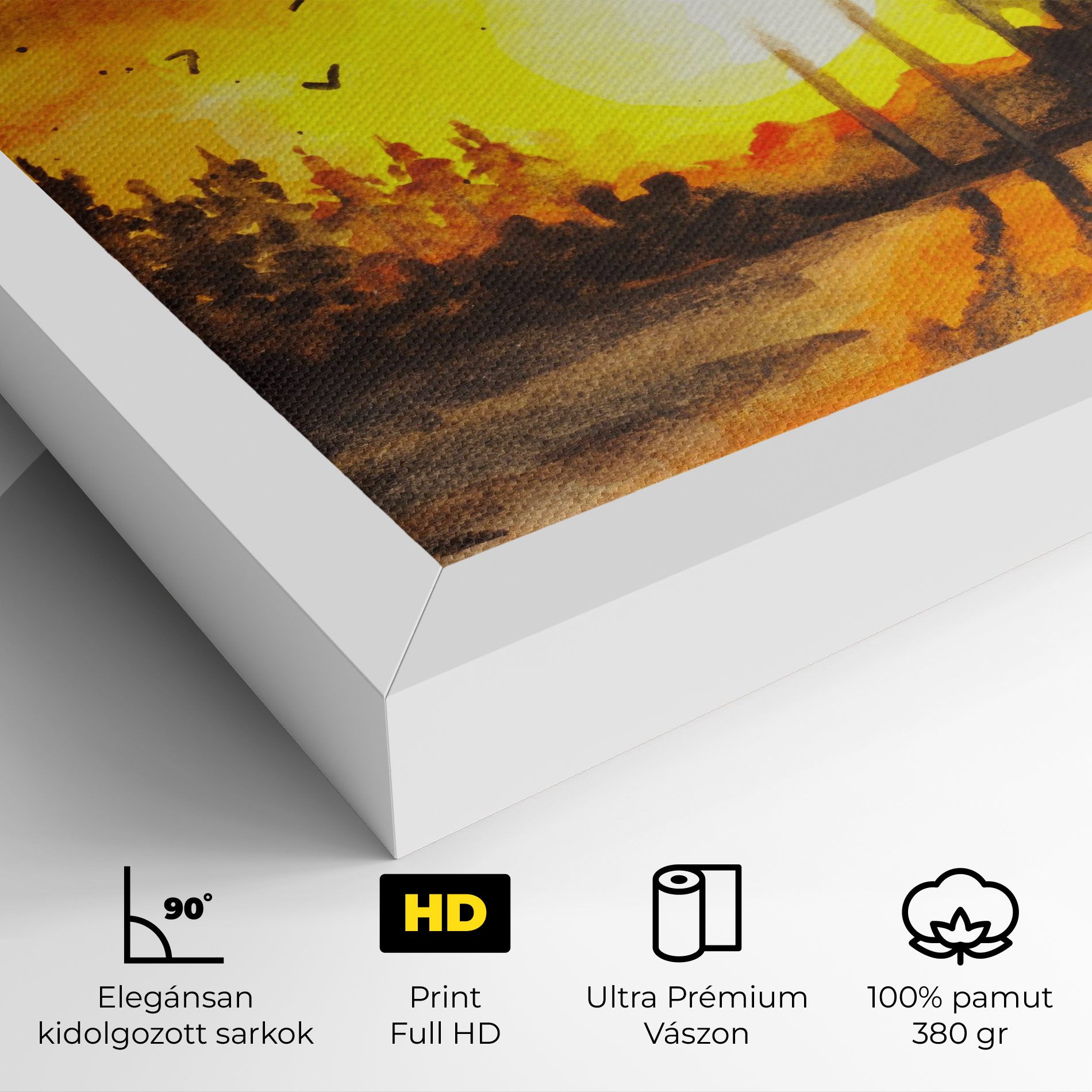 Watercolor Sunset Painting mockup 4