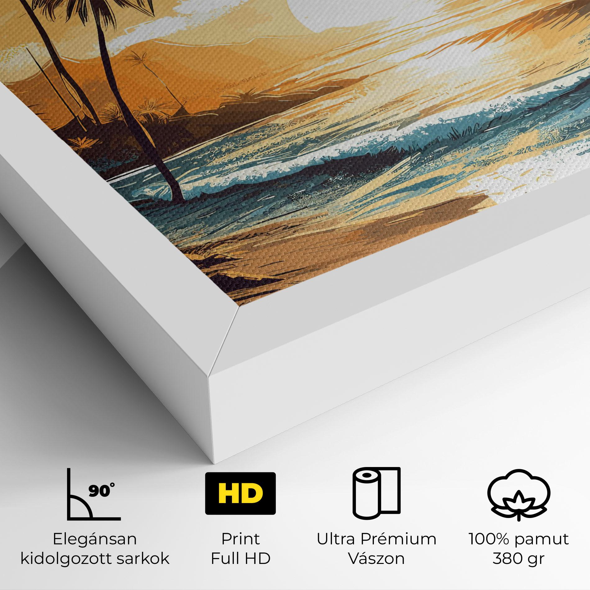 Vászonkép Yellow Blue Sunrise mockup 4