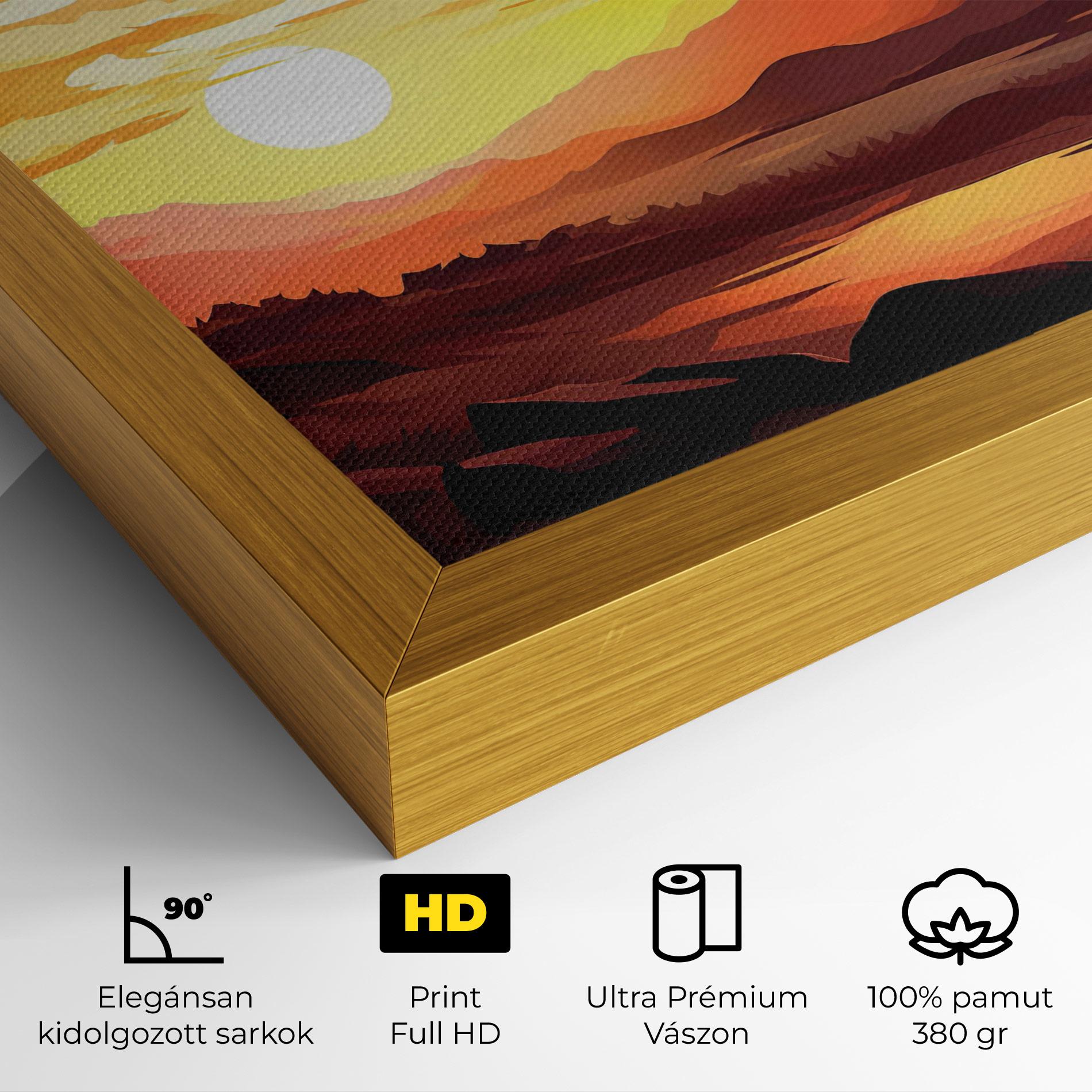Vászonkép Beautiful Sunset Illustration mockup 4