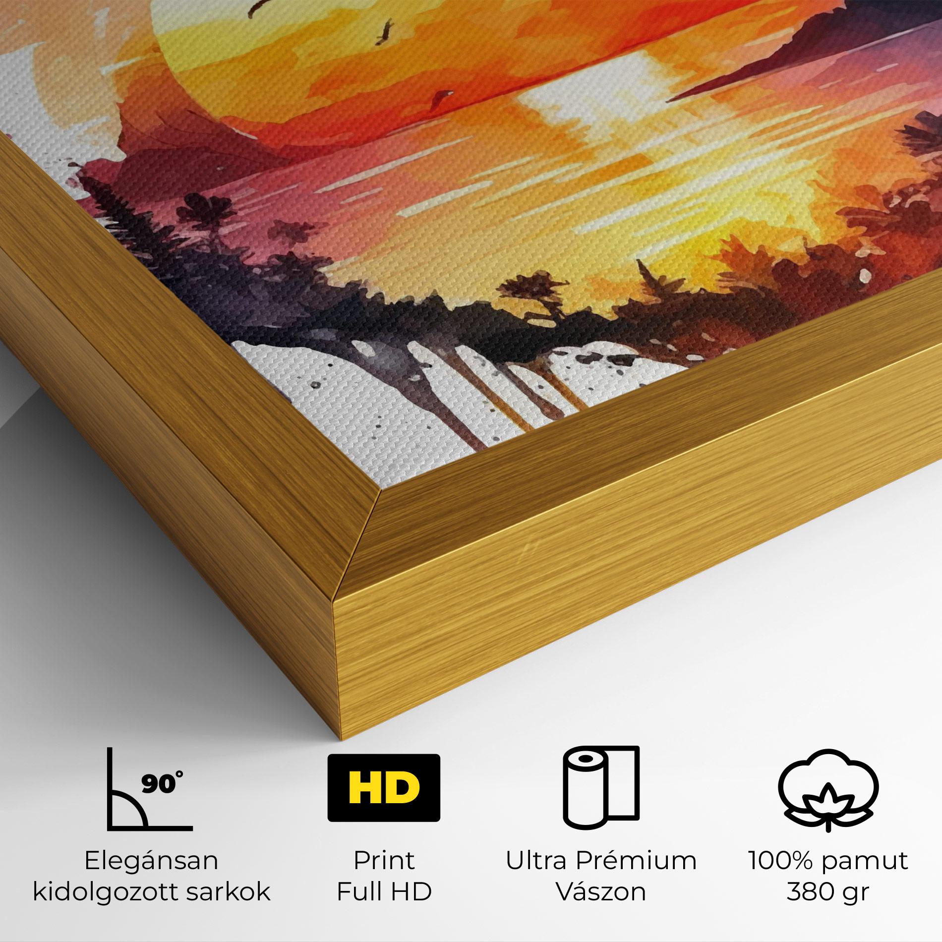 Vászonkép Purple Sunset Art mockup 4