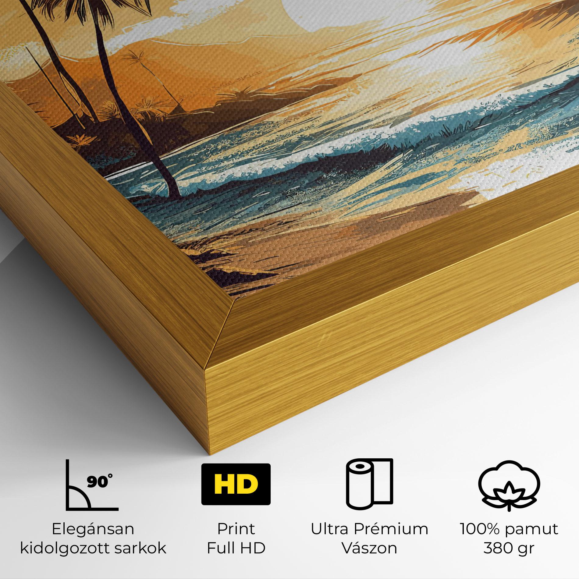 Vászonkép Yellow Blue Sunrise mockup 4