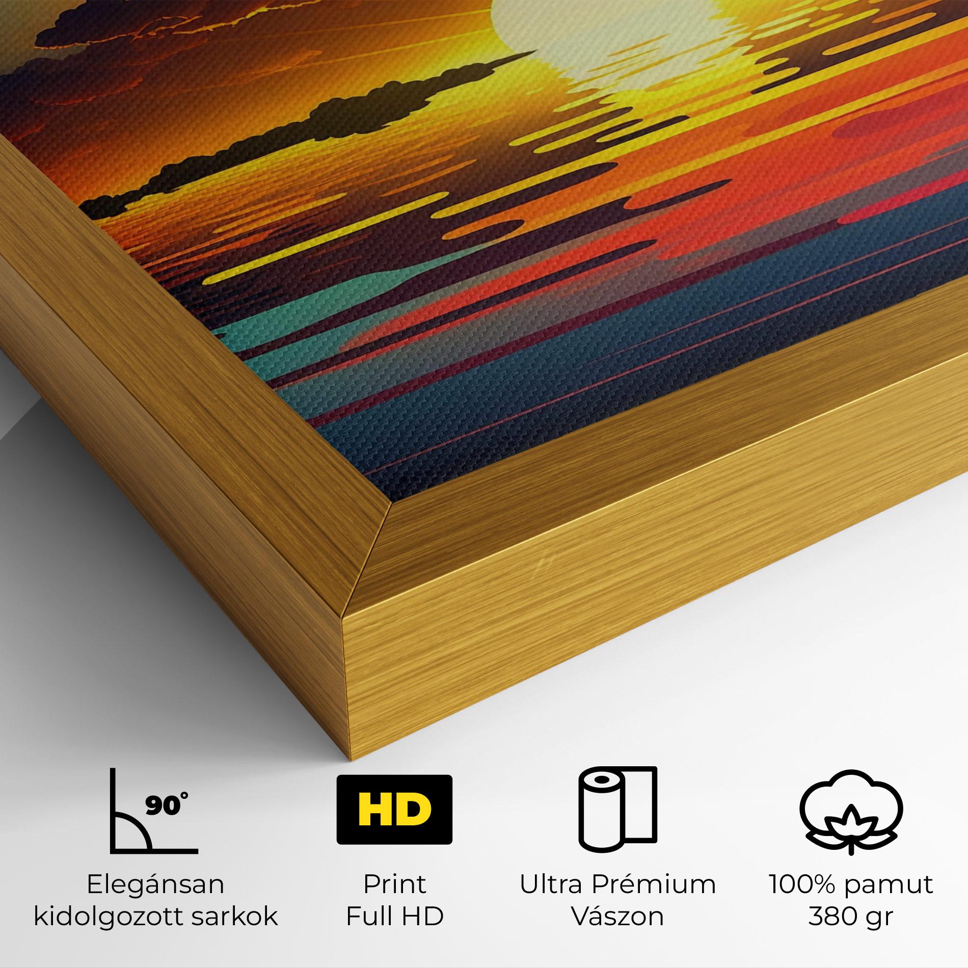 Vászonkép Yellow Sunset Illustration mockup 4