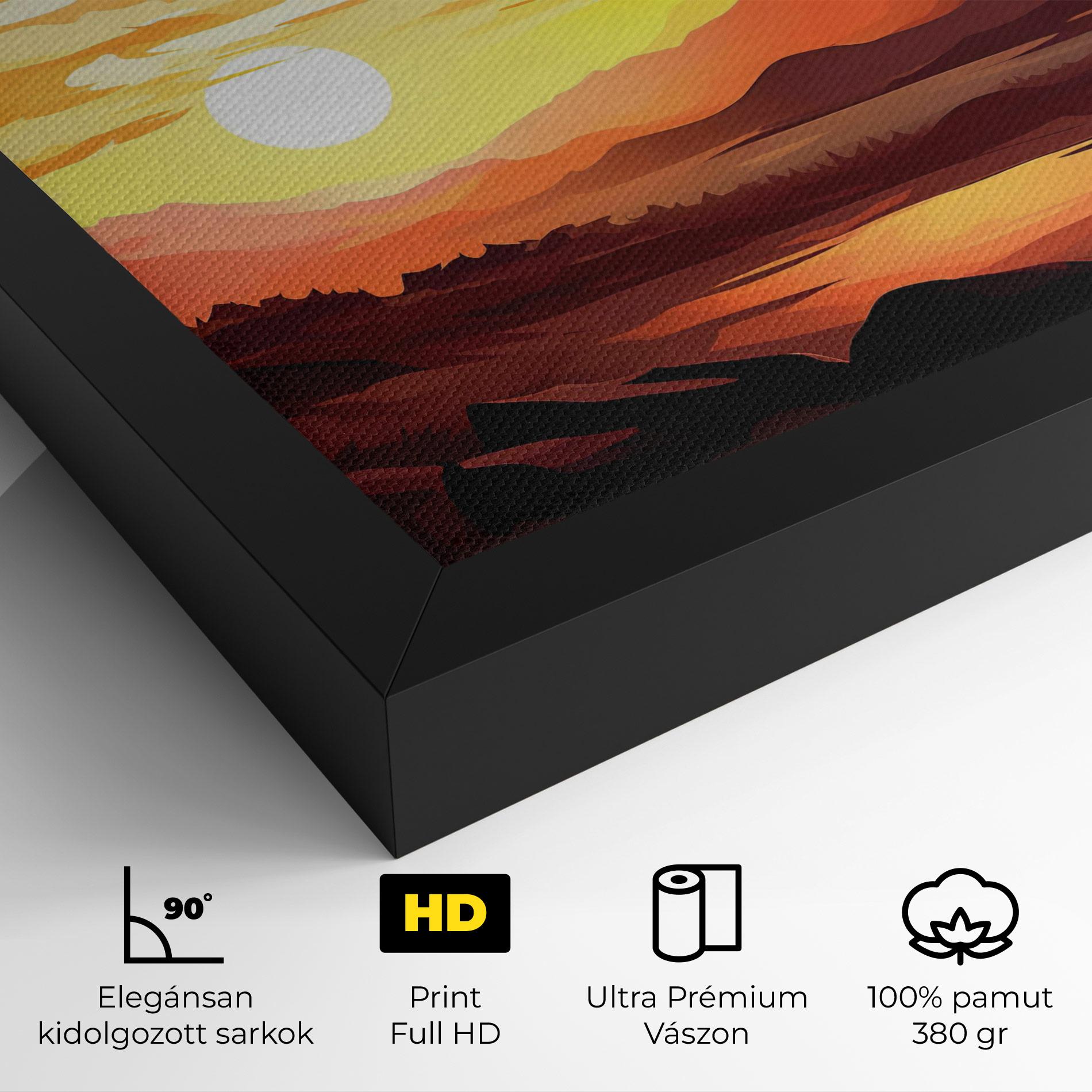 Vászonkép Beautiful Sunset Illustration mockup 4