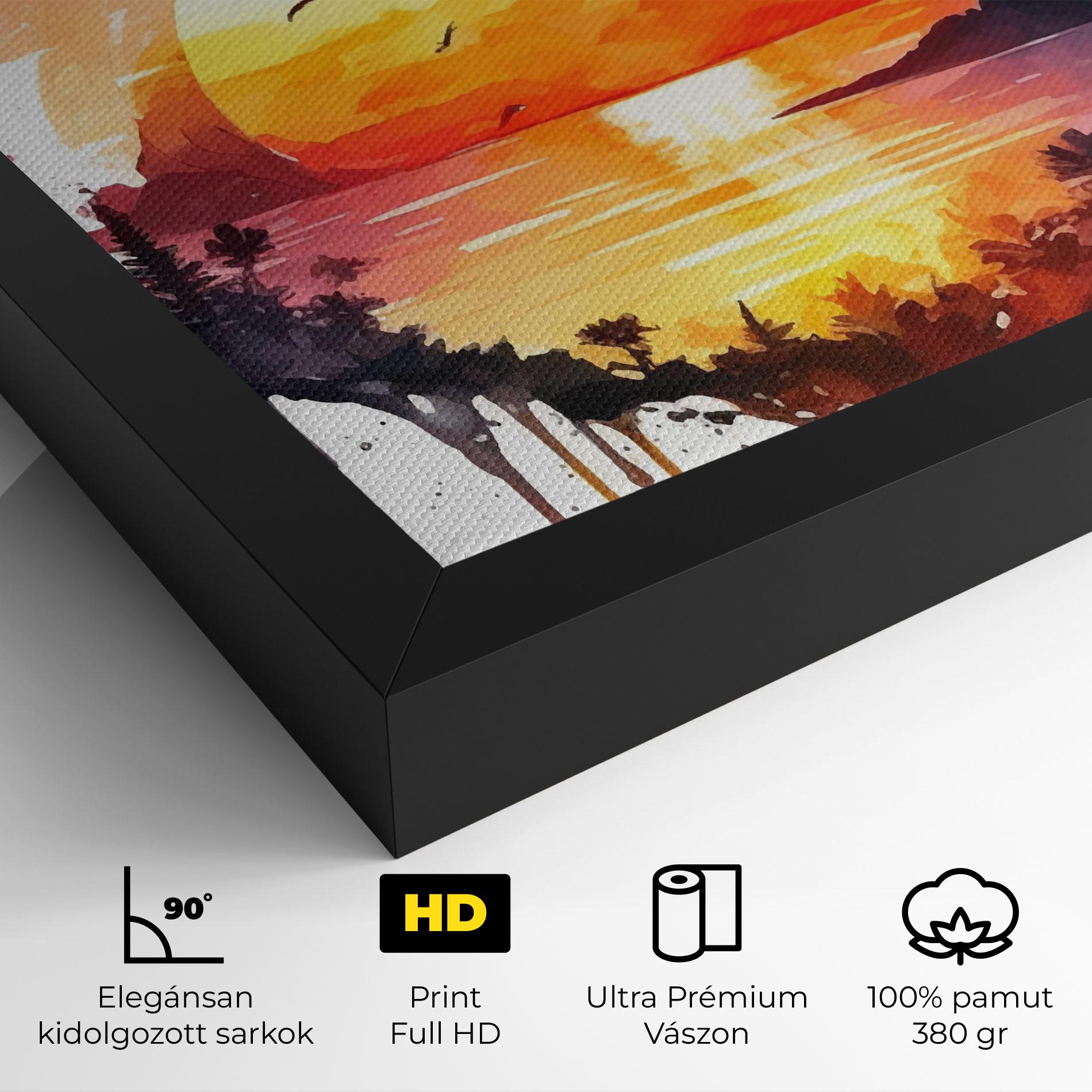 Vászonkép Purple Sunset Art mockup 4