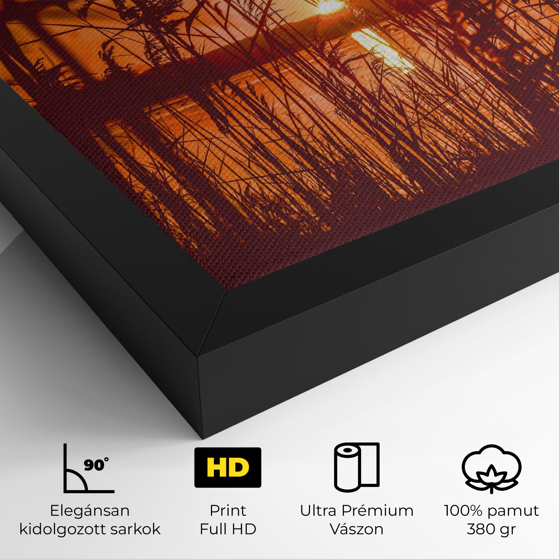 Vászonkép Red Sunset Lake mockup 4