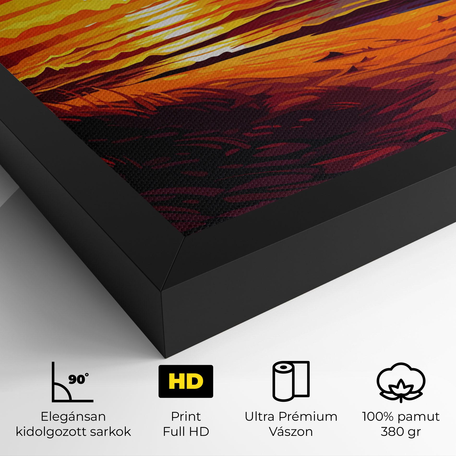 Vászonkép Strong Orange Sunset mockup 4