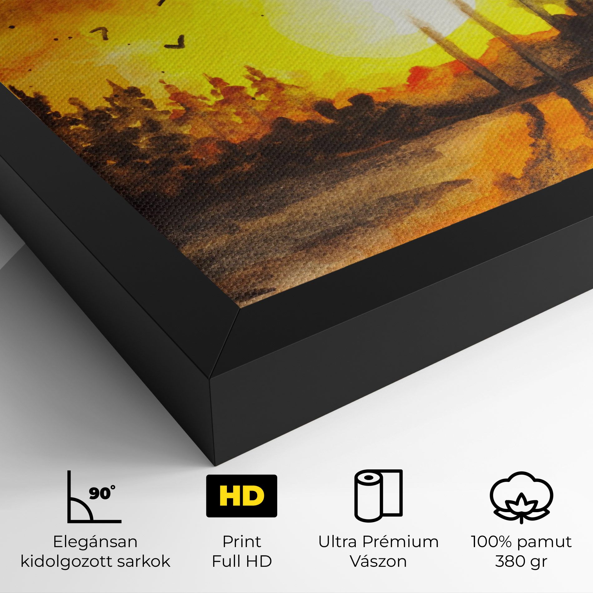 Watercolor Sunset Painting mockup 4