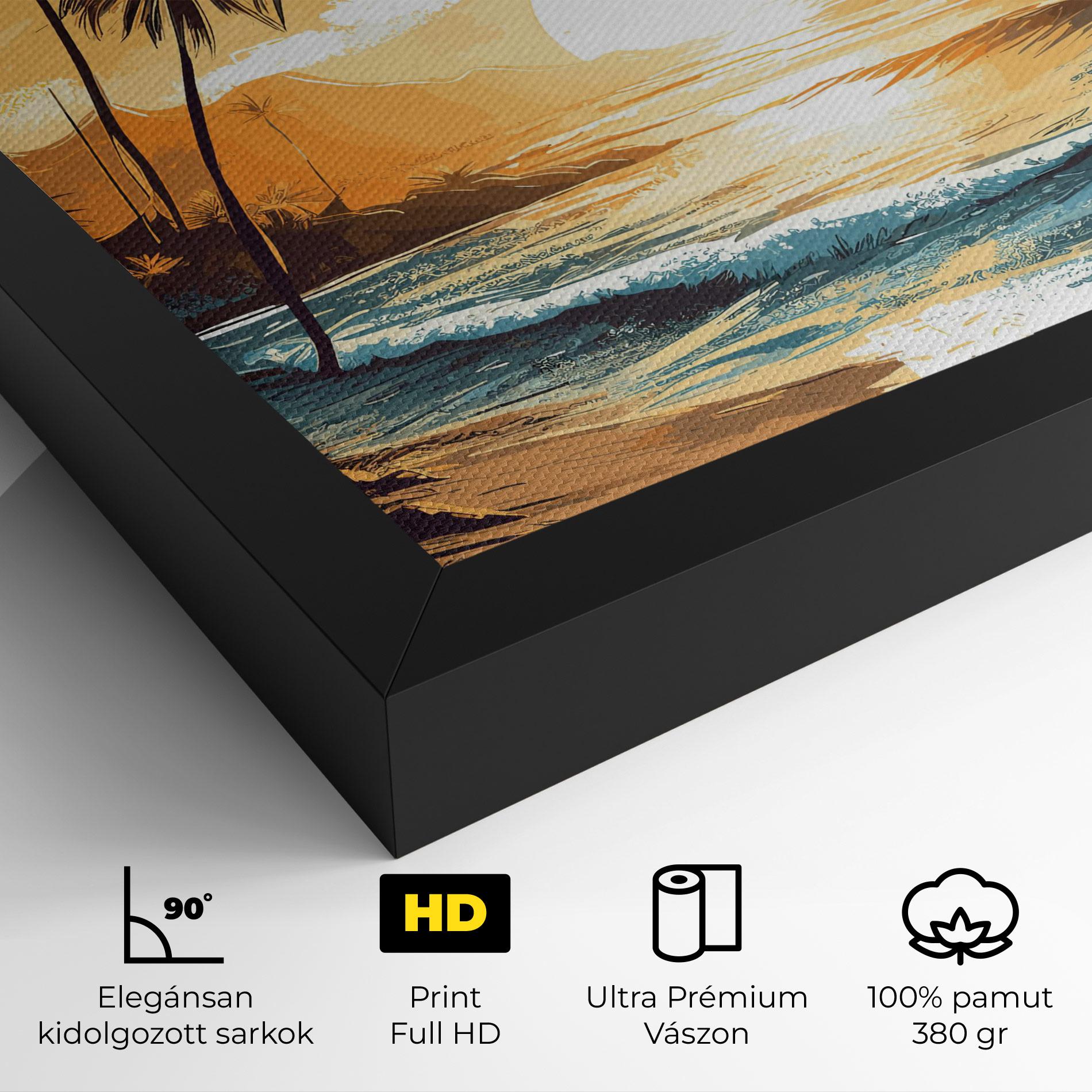 Vászonkép Yellow Blue Sunrise mockup 4