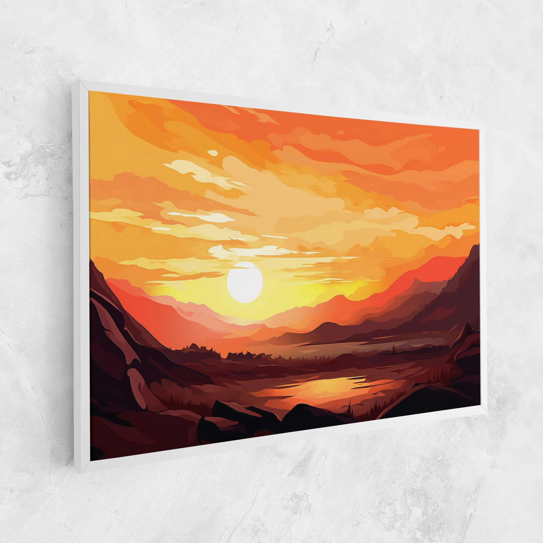 Vászonkép Beautiful Sunset Illustration mockup 1