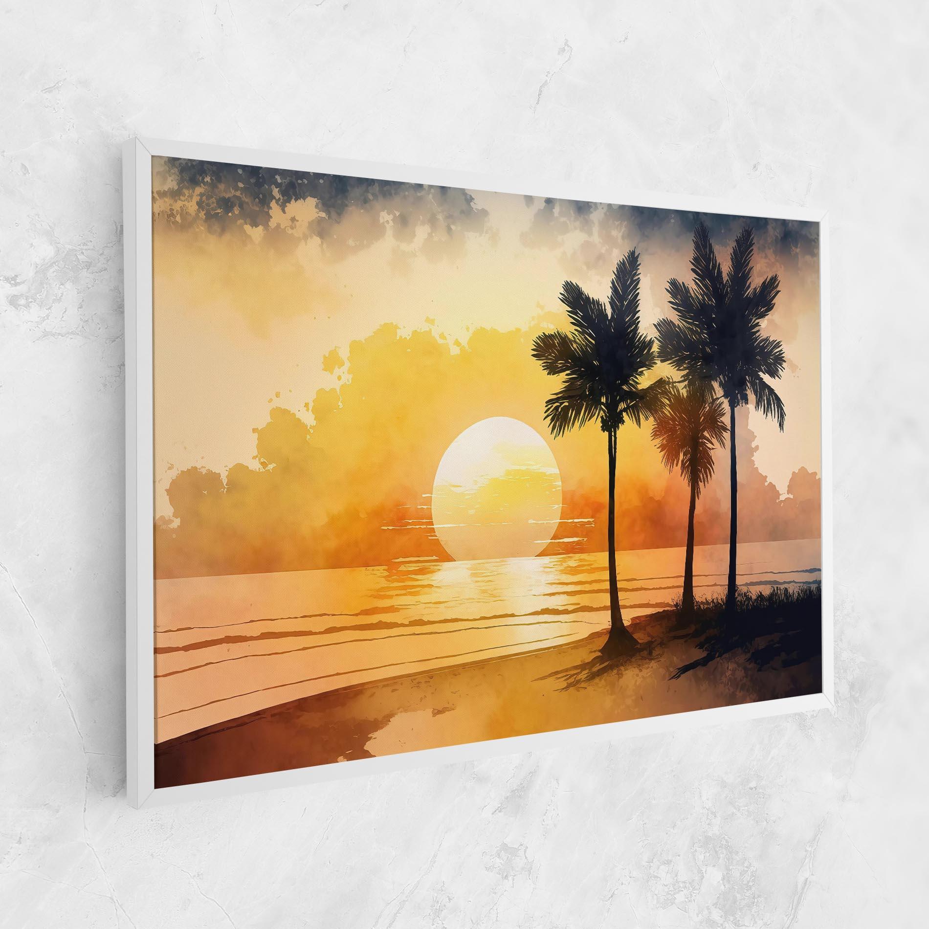 Vászonkép Palm Trees Sunset mockup 1