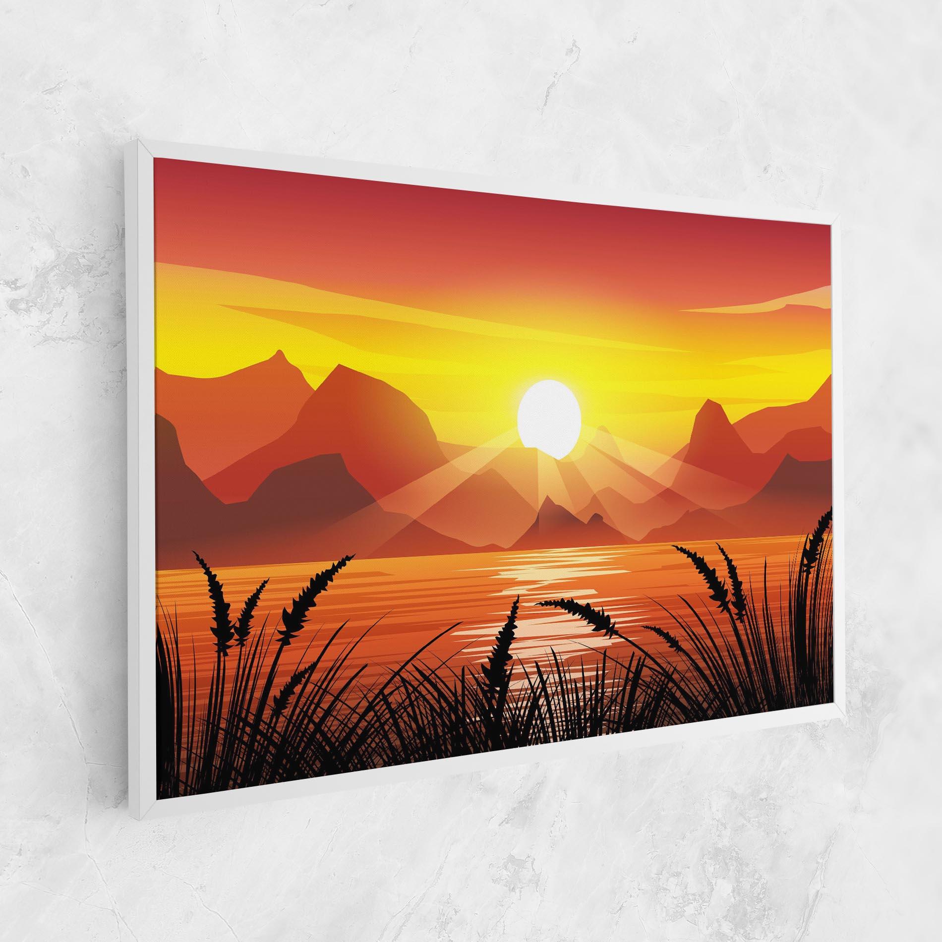Vászonkép Sunrise Grass Art mockup 1
