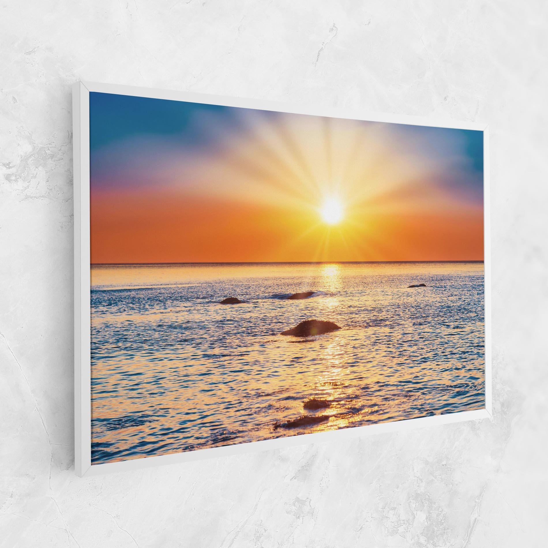 Vászonkép Sunset Beach Rocks mockup 1