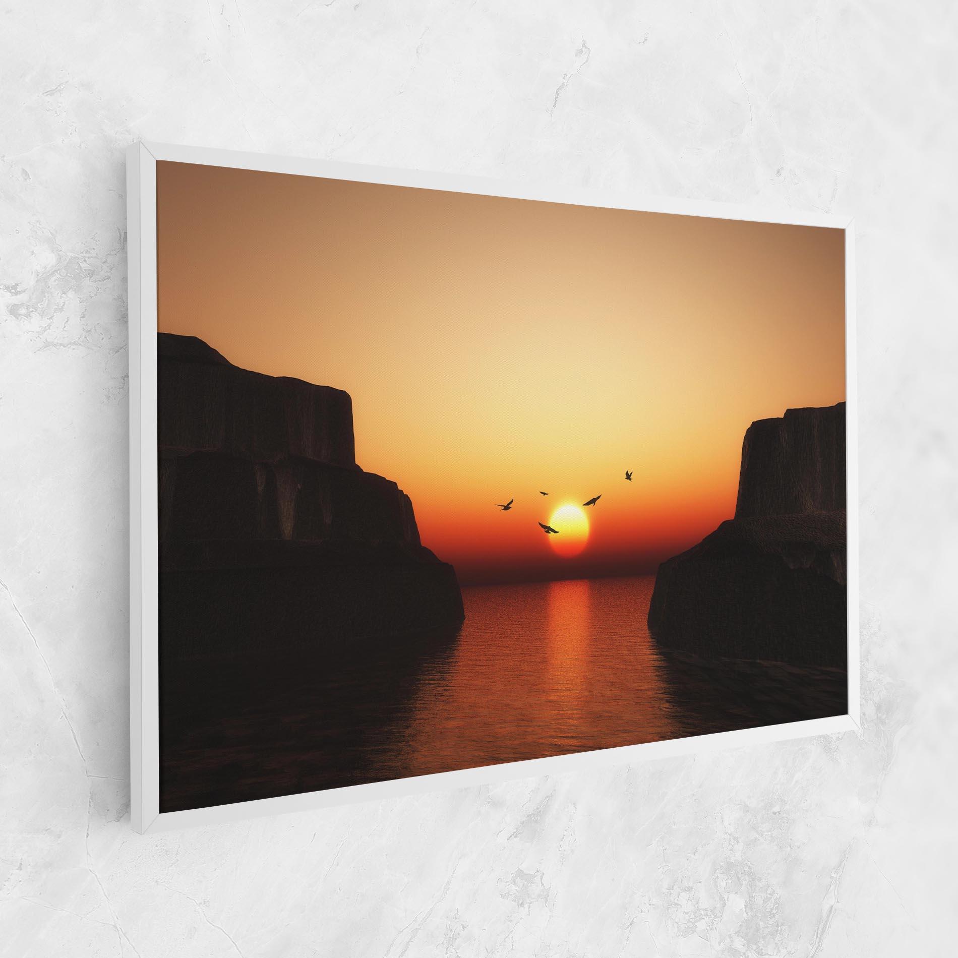 Vászonkép Sunset Silhouette Birds mockup 1