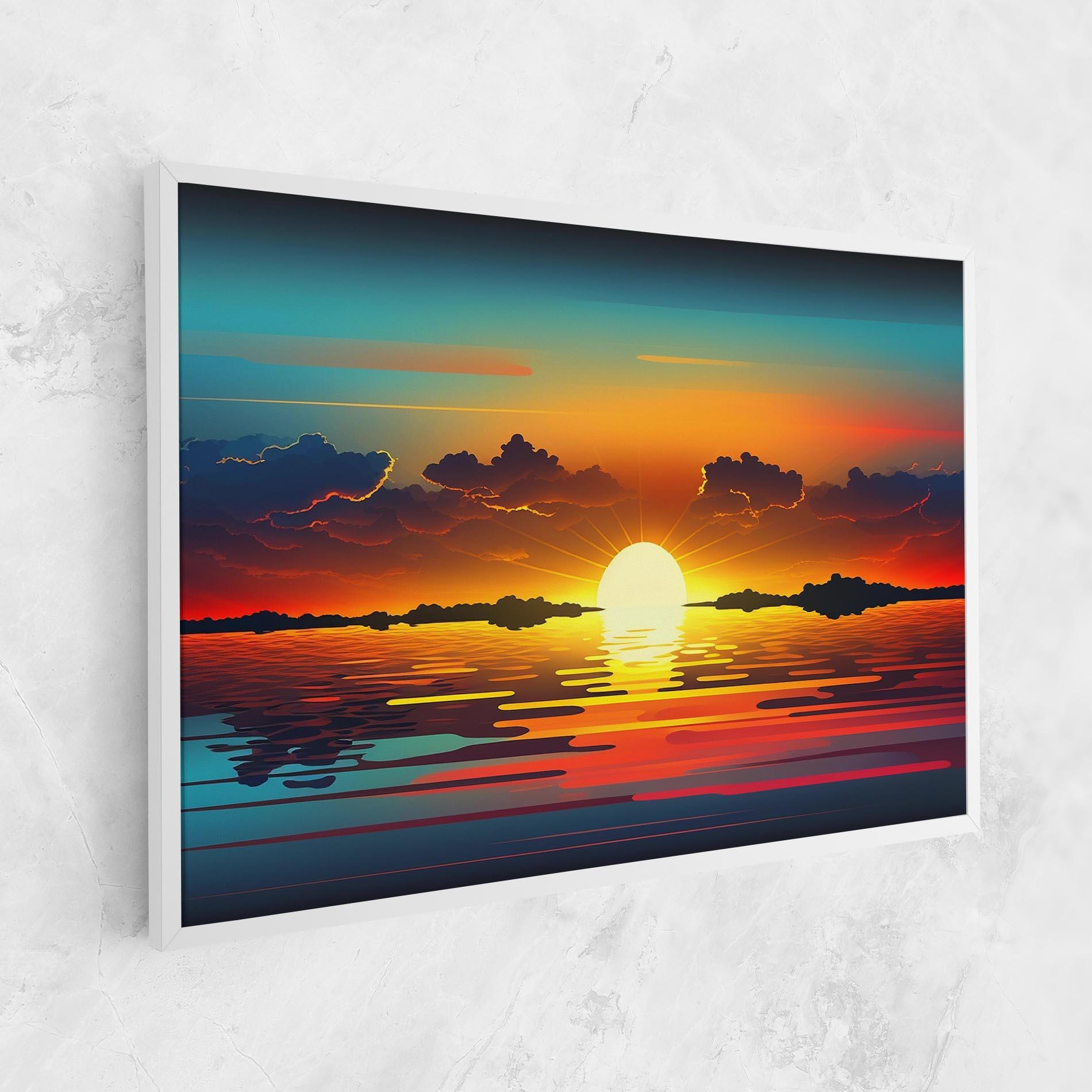 Vászonkép Yellow Sunset Illustration mockup 1