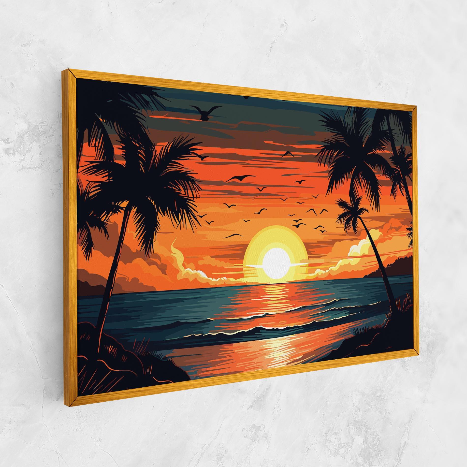 Vászonkép Amazing Sunset View mockup 1