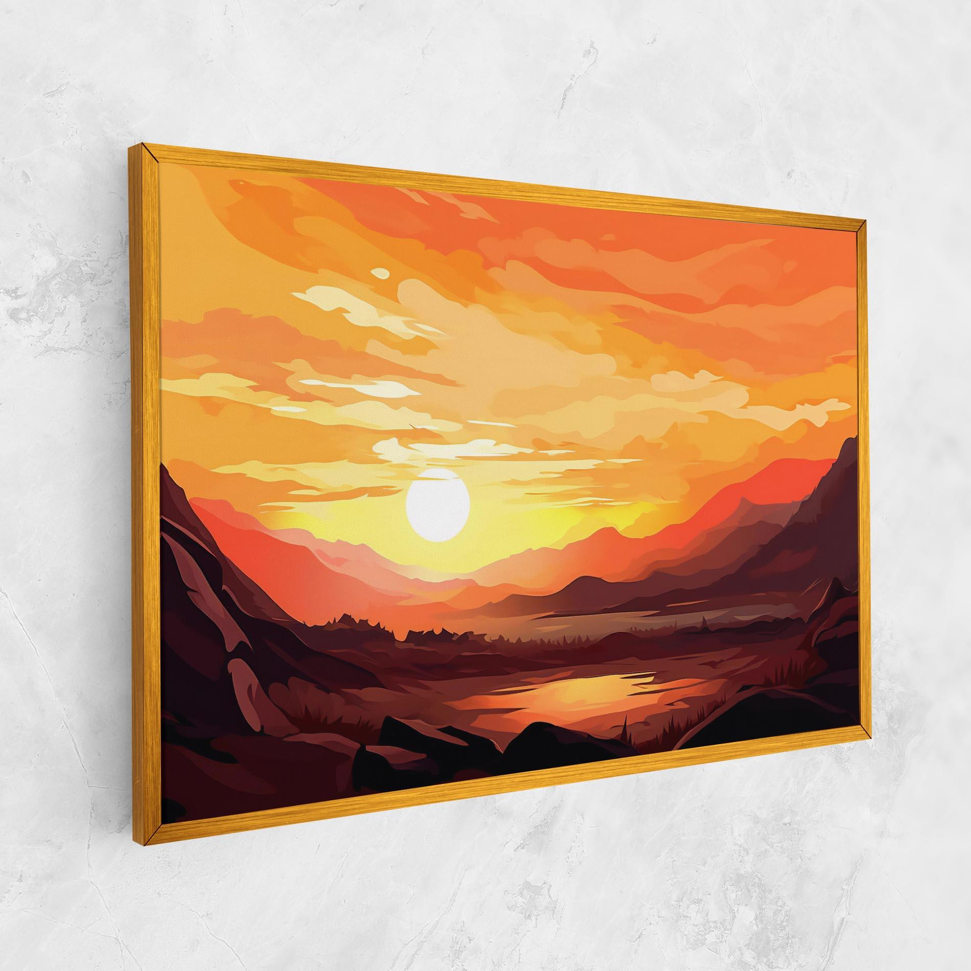 Vászonkép Beautiful Sunset Illustration mockup 1