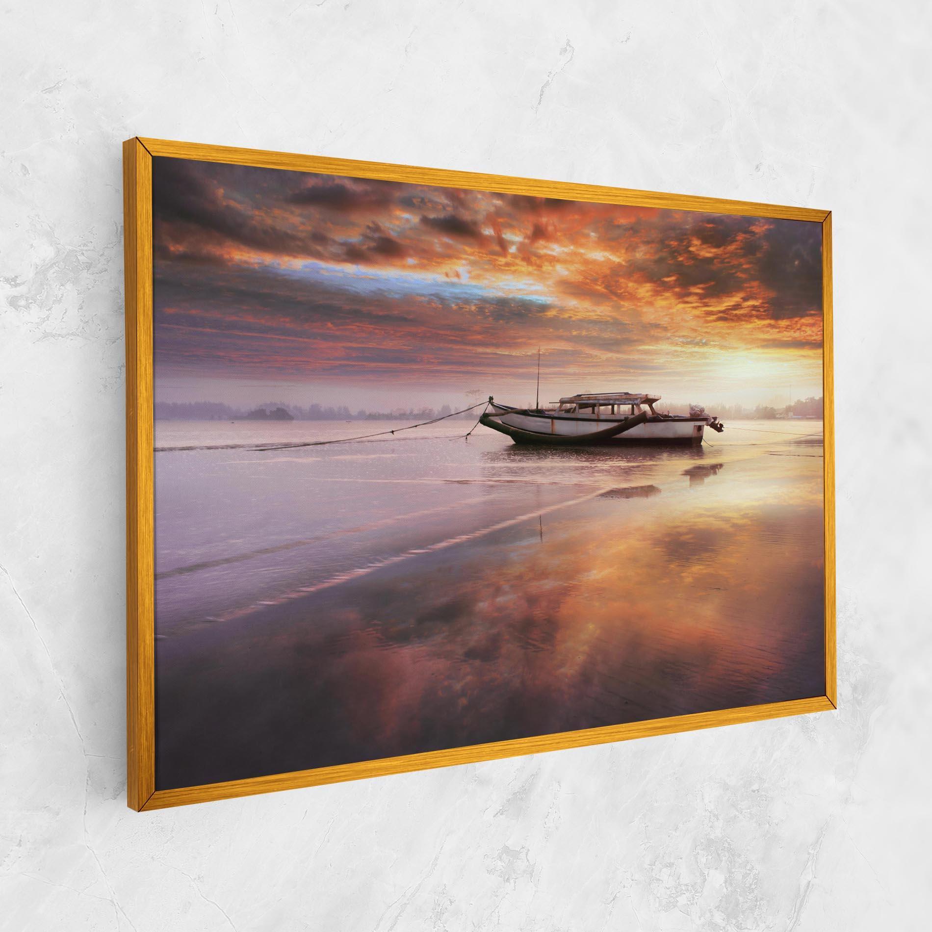 Vászonkép Beauty Boat Sunrise mockup 1