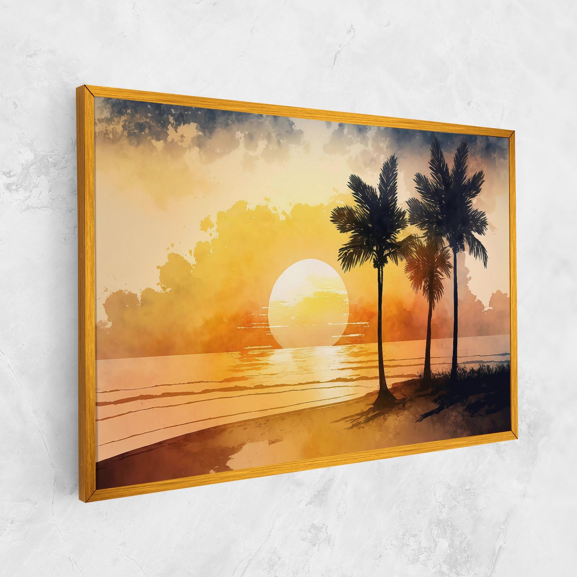 Vászonkép Palm Trees Sunset mockup 1
