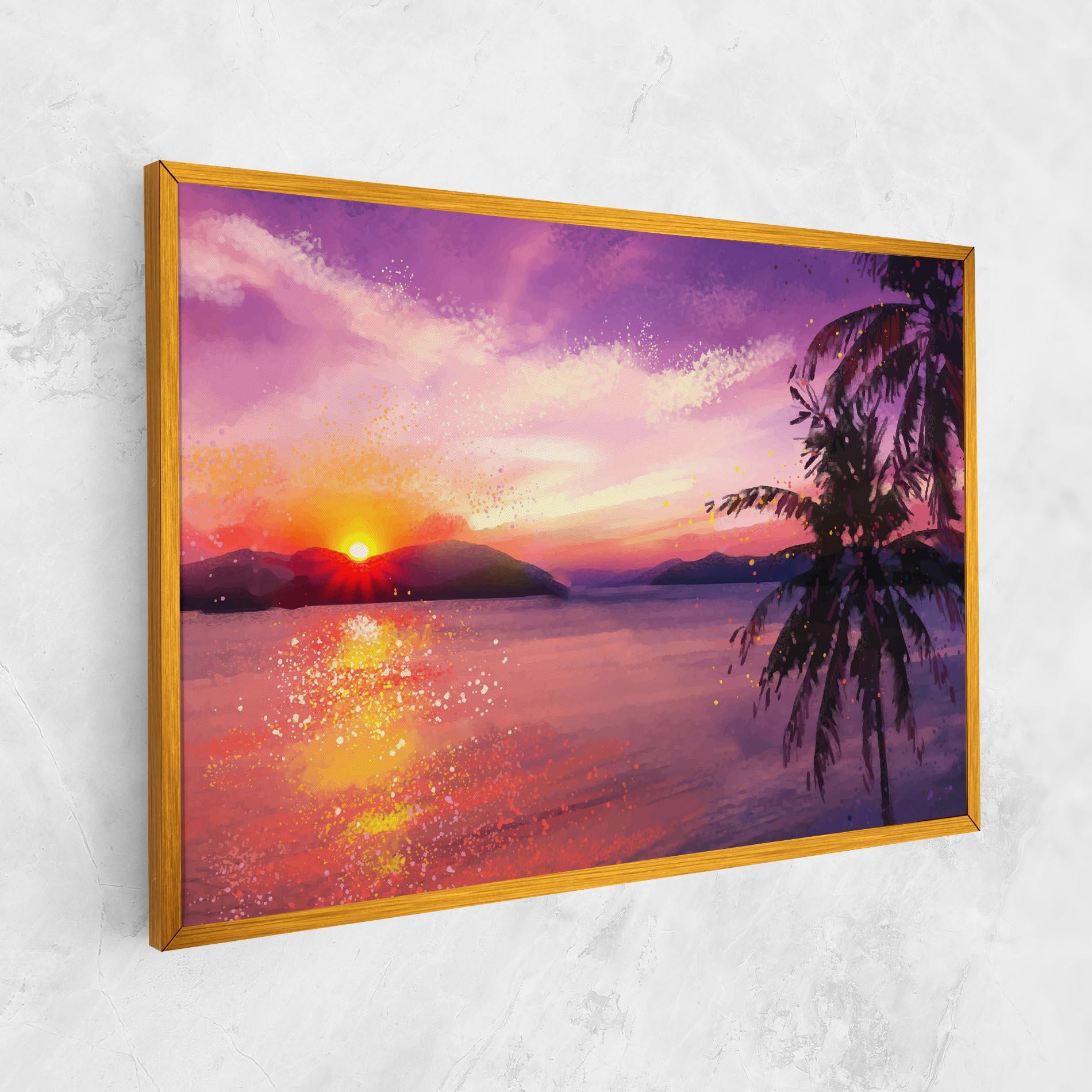 Vászonkép Purple Sunrise Art mockup 1