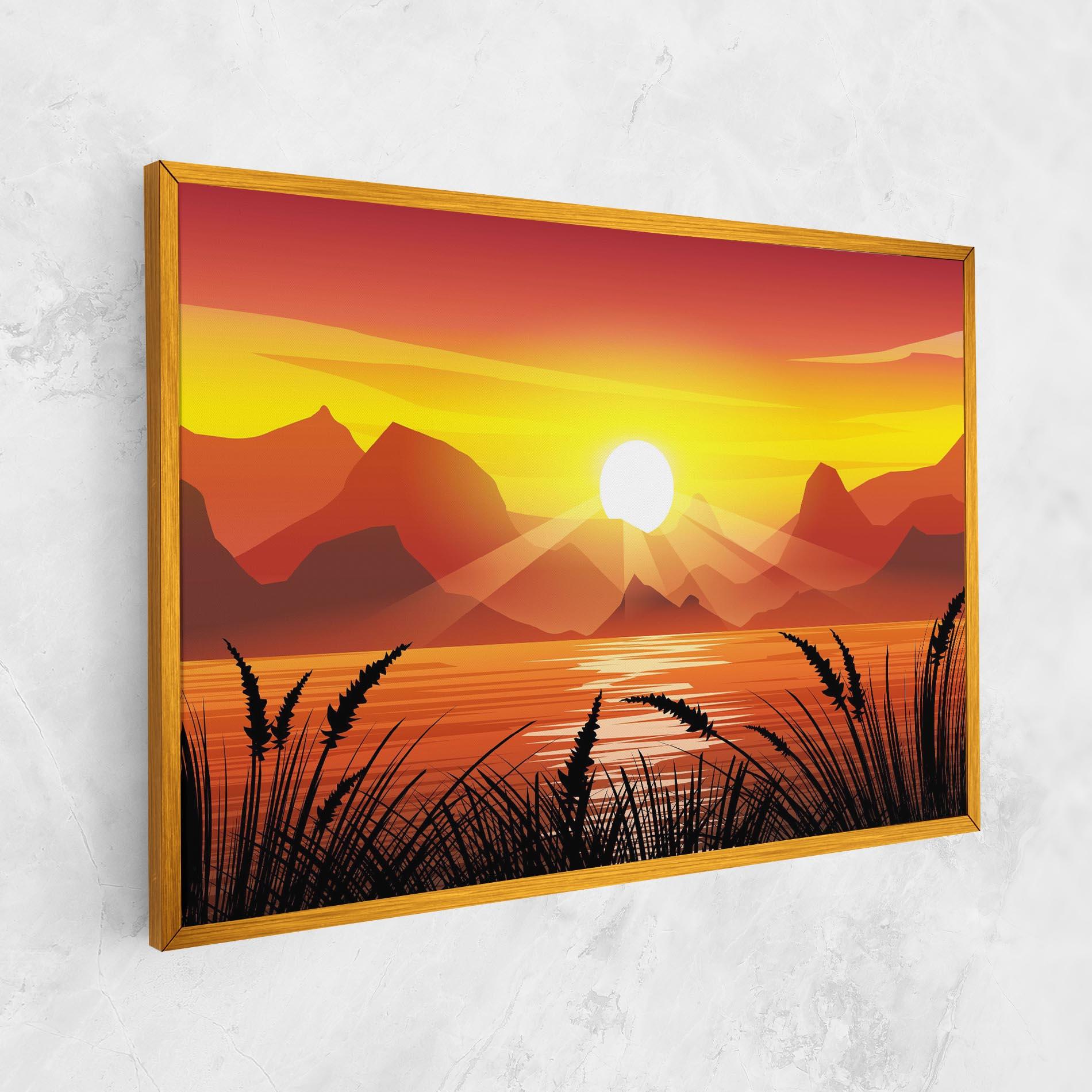 Vászonkép Sunrise Grass Art mockup 1
