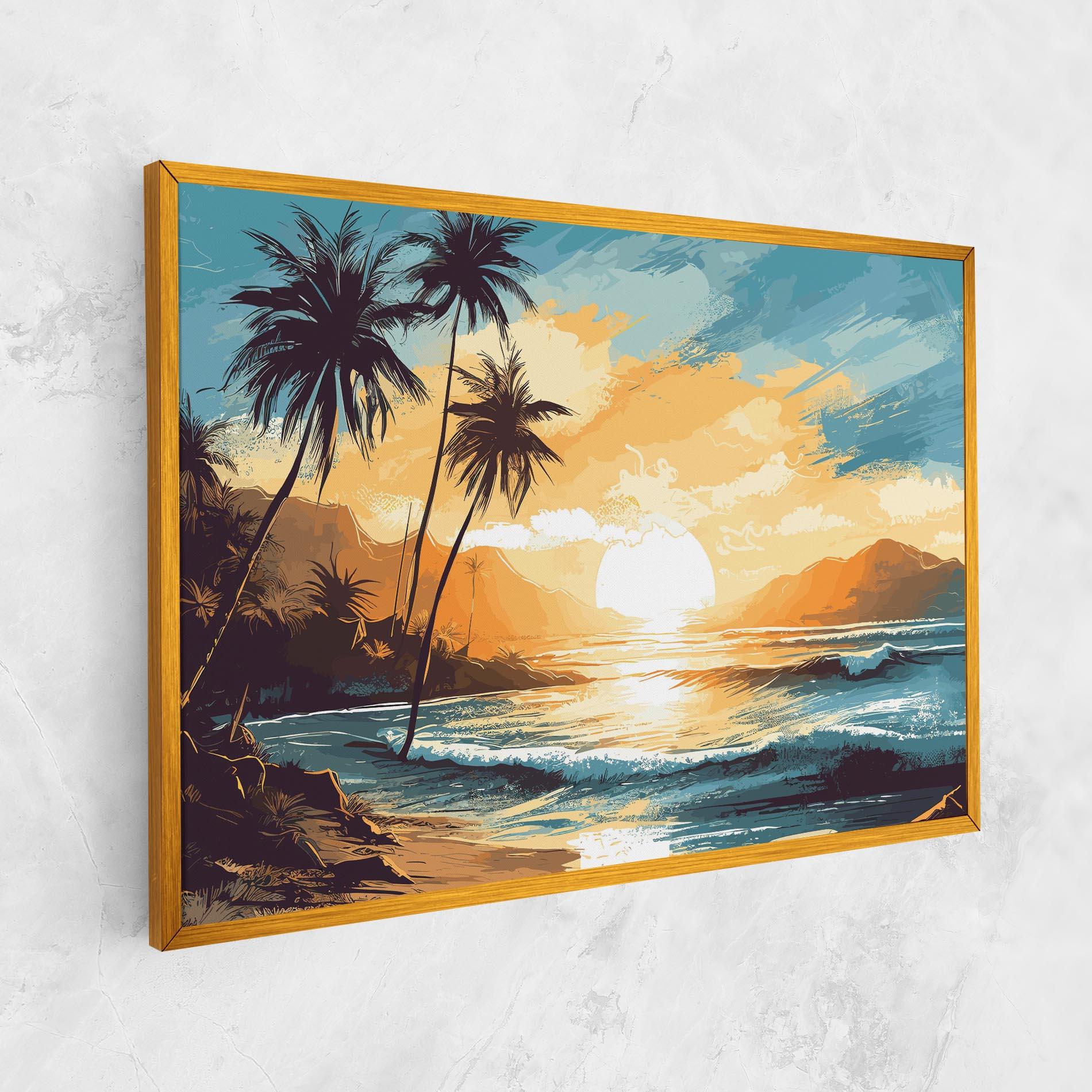 Vászonkép Yellow Blue Sunrise mockup 1