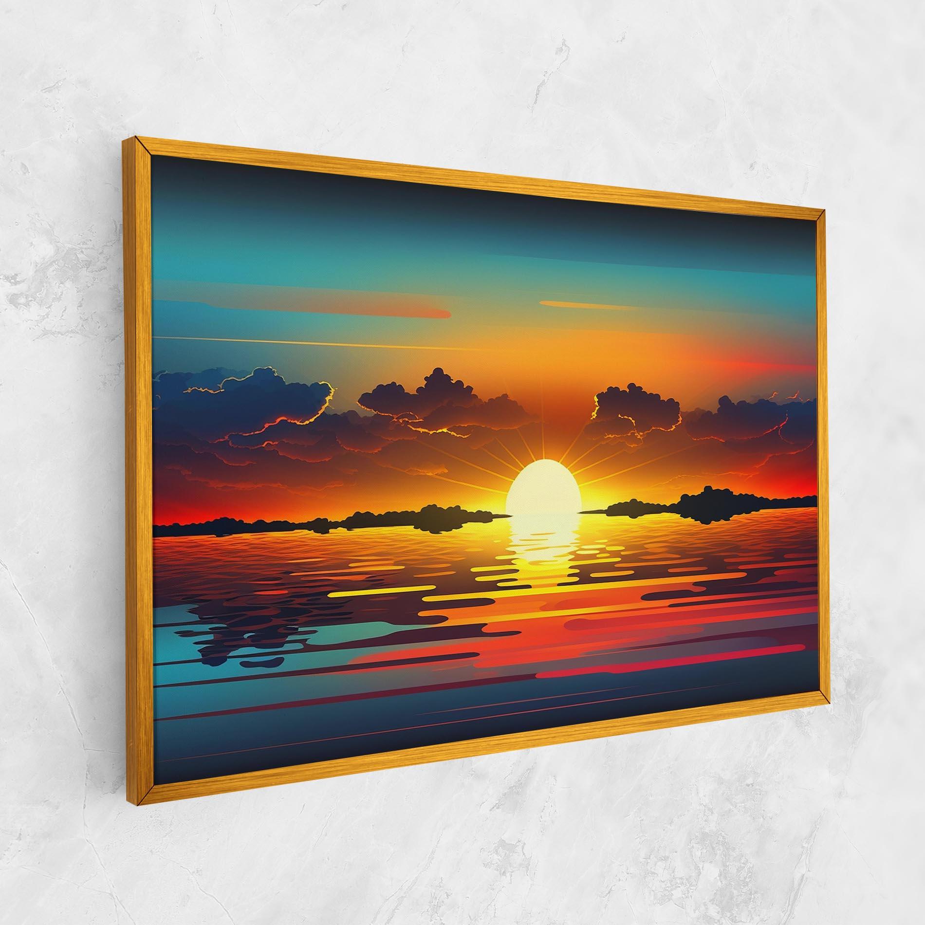 Vászonkép Yellow Sunset Illustration mockup 1
