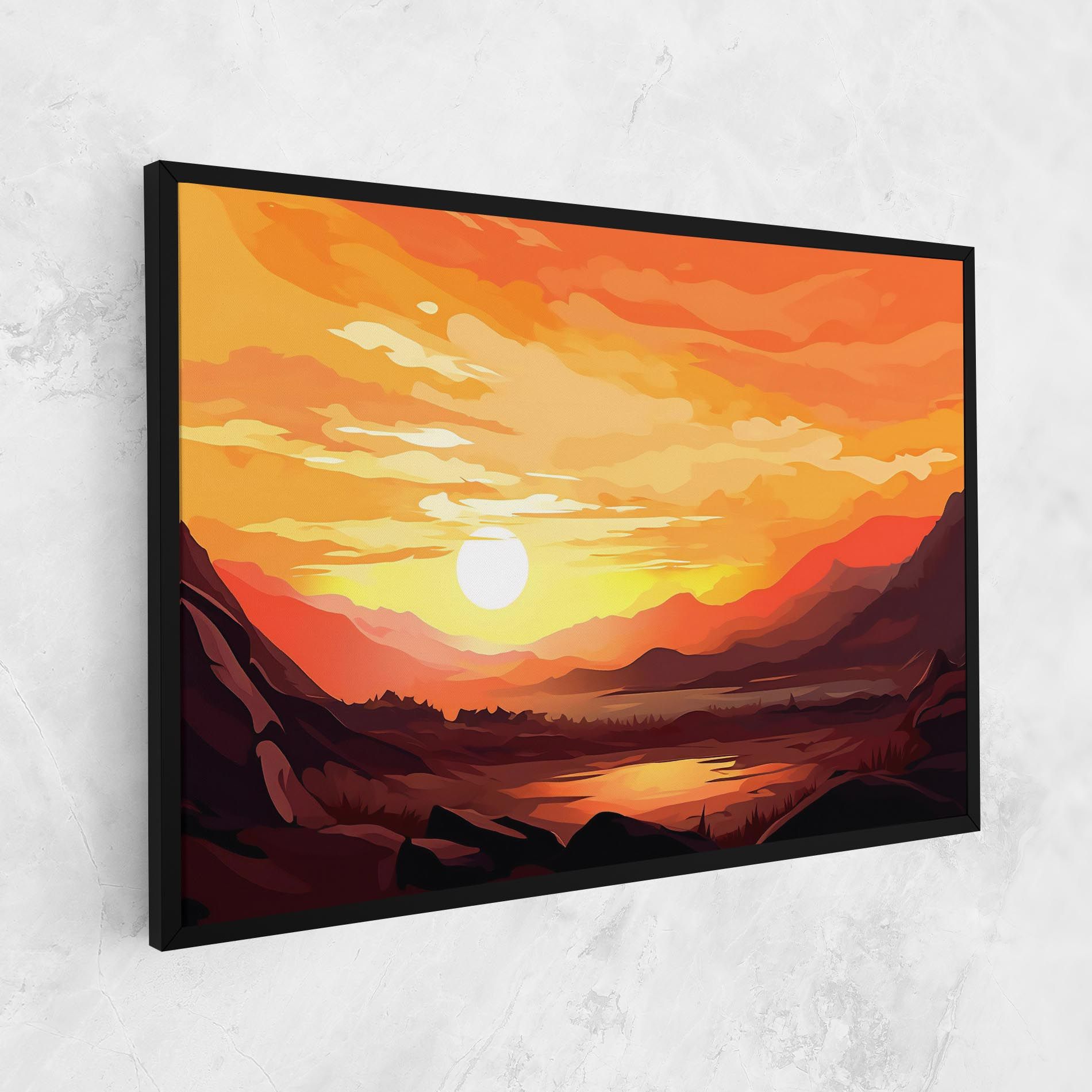 Beautiful Sunset Illustration mockup 1