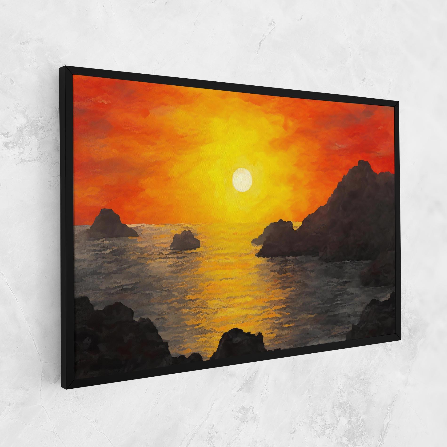 Vászonkép Mountains Rocks Painting mockup 1