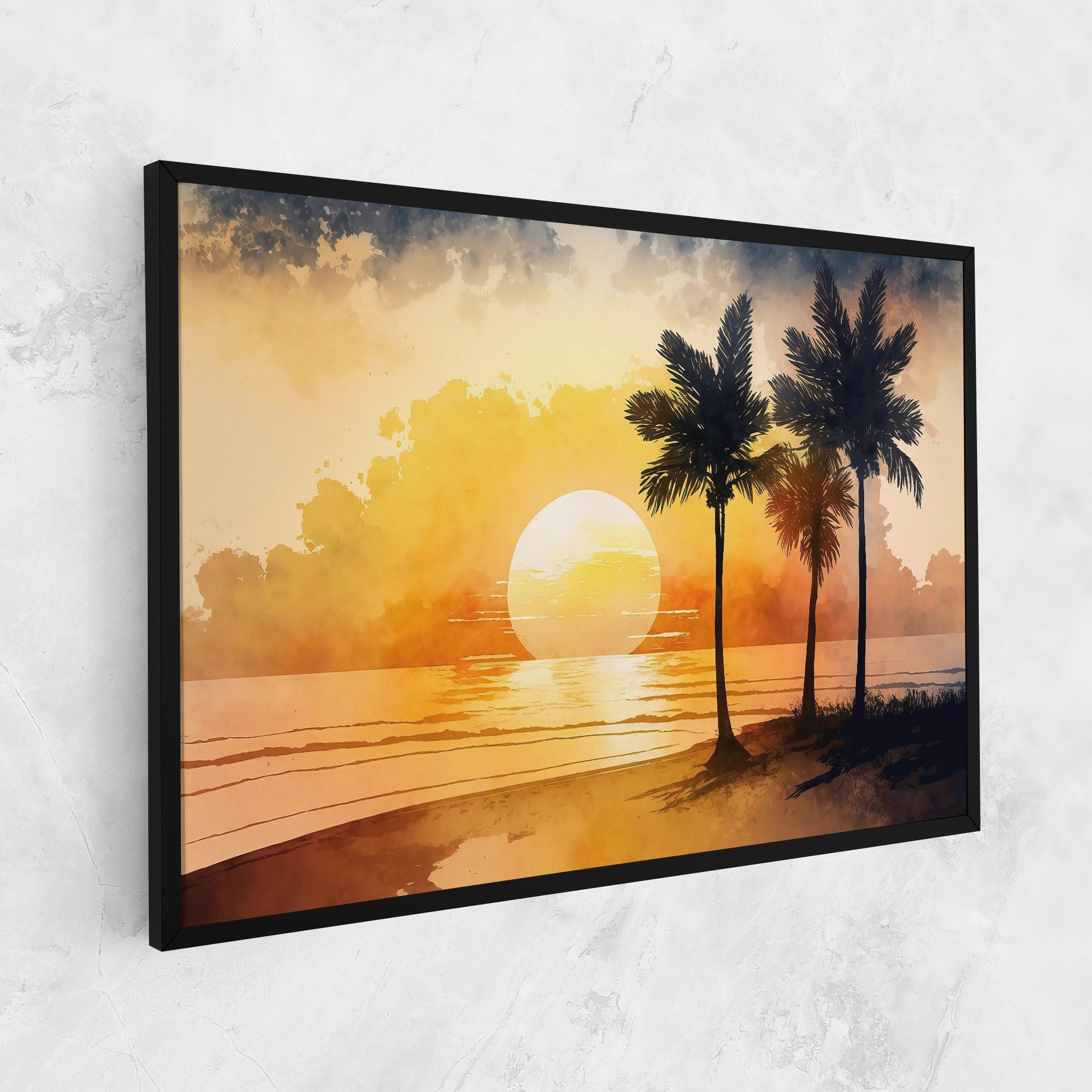 Vászonkép Palm Trees Sunset mockup 1