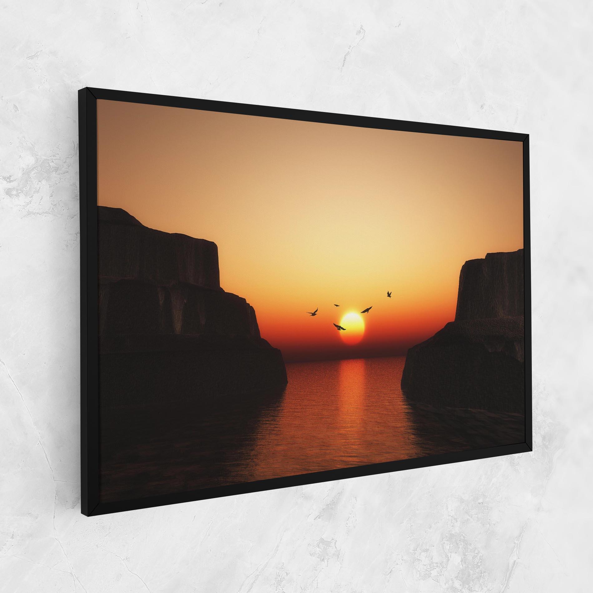 Vászonkép Sunset Silhouette Birds mockup 1