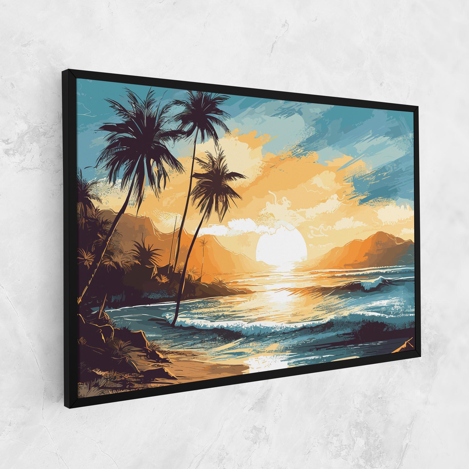 Vászonkép Yellow Blue Sunrise mockup 1