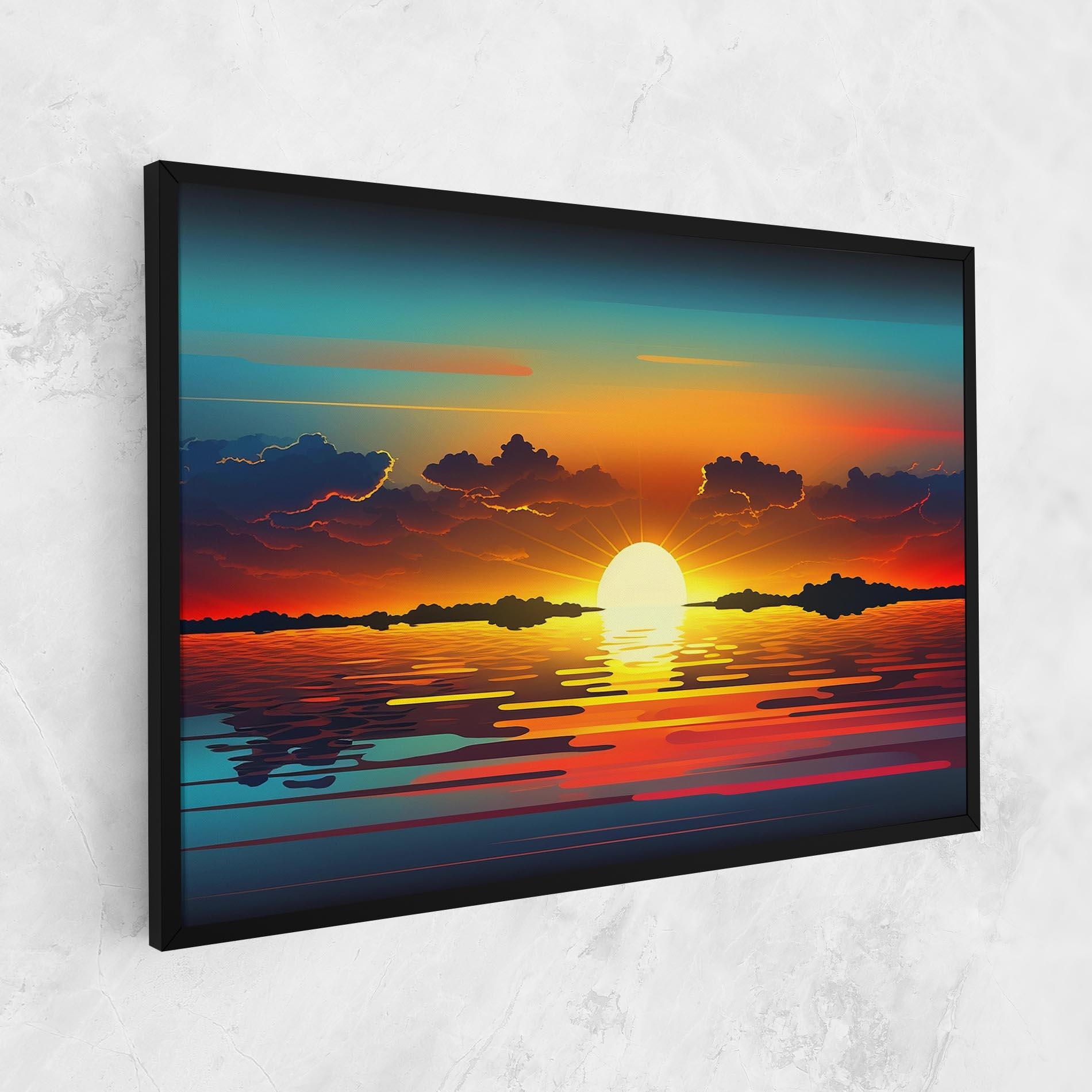 Vászonkép Yellow Sunset Illustration mockup 1