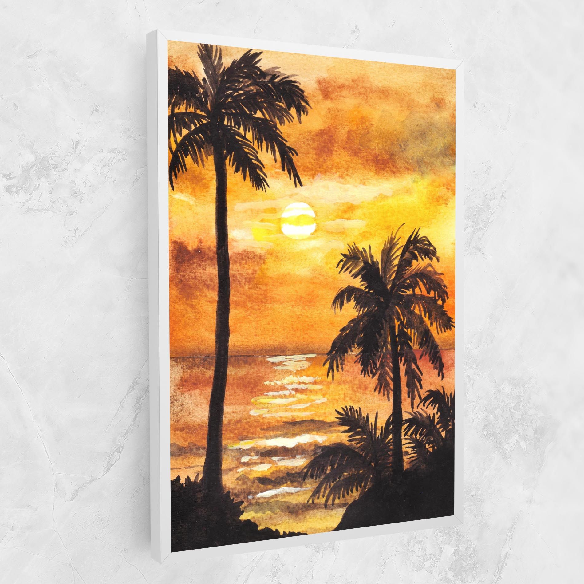 Watercolor Painting Sunrise mockup 1