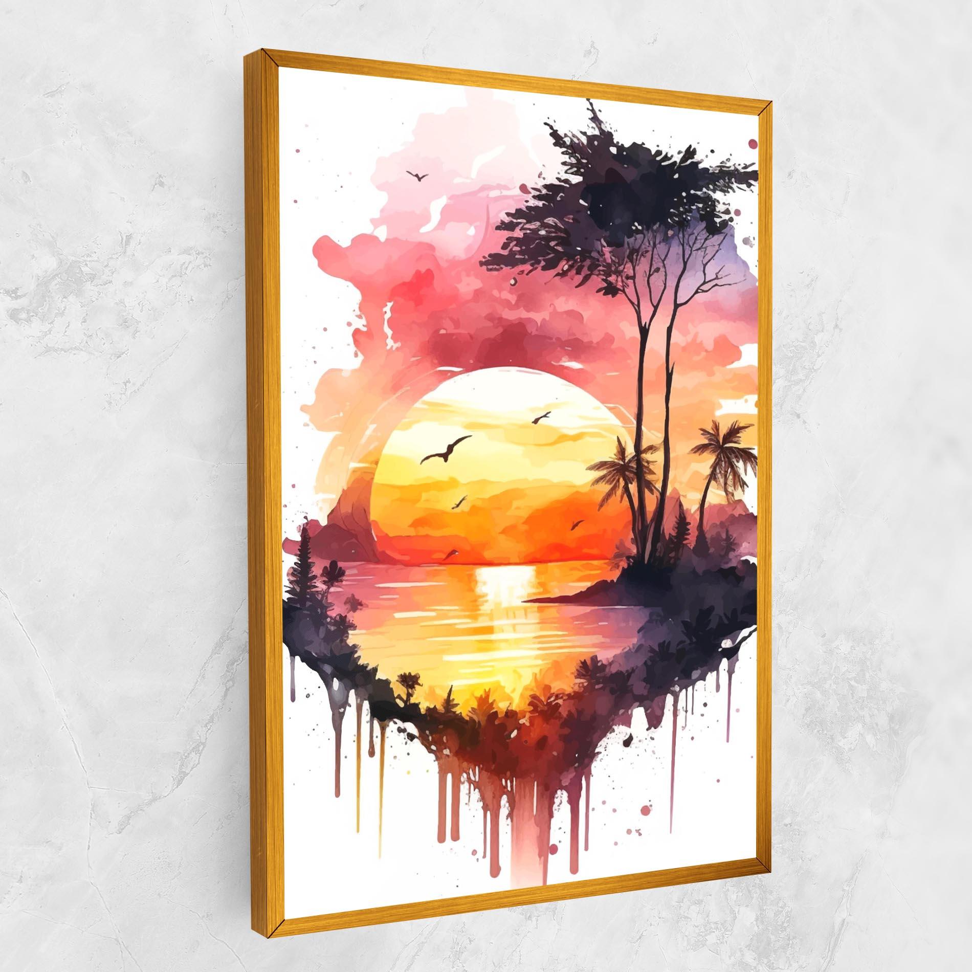 Vászonkép Purple Sunset Art mockup 1