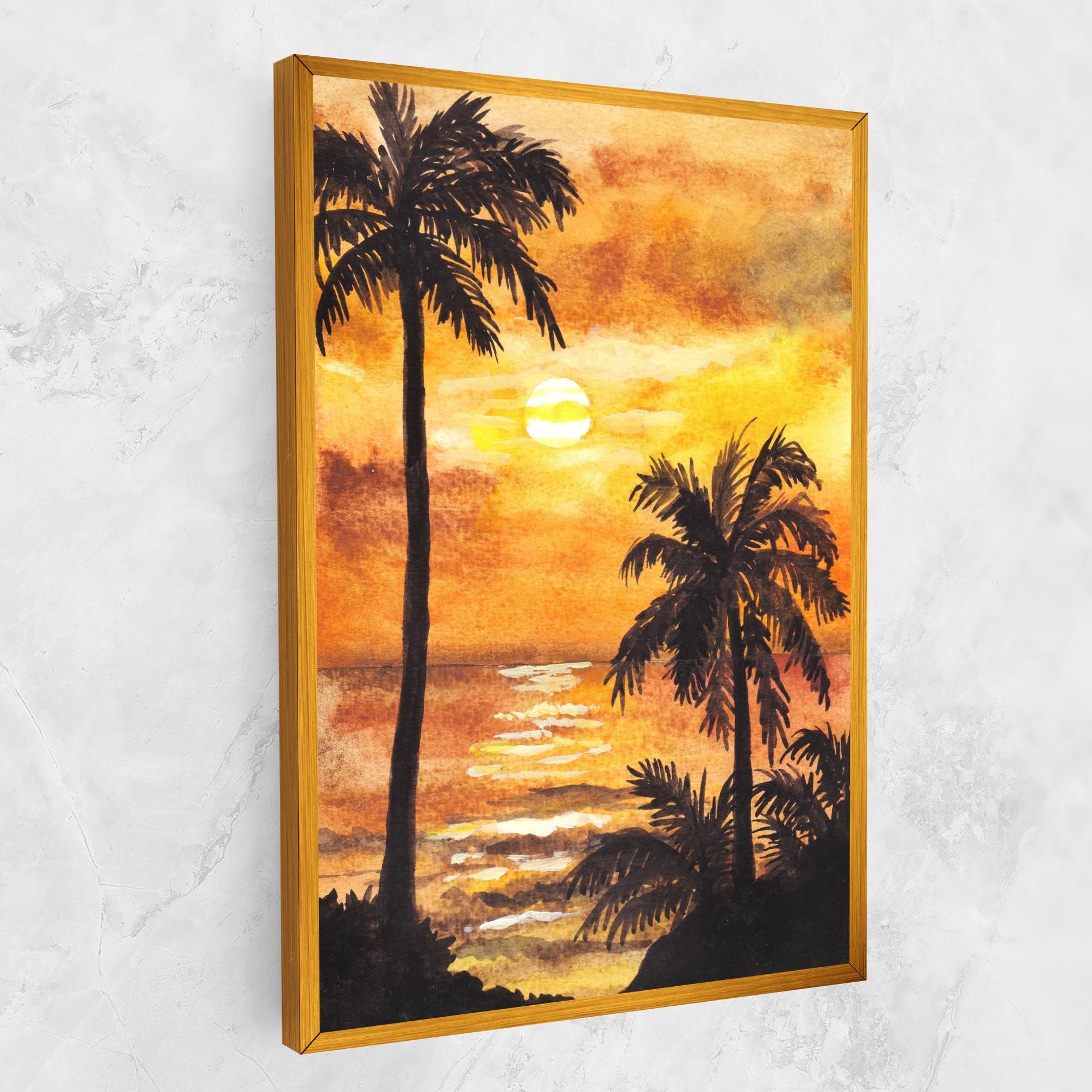 Watercolor Painting Sunrise mockup 1