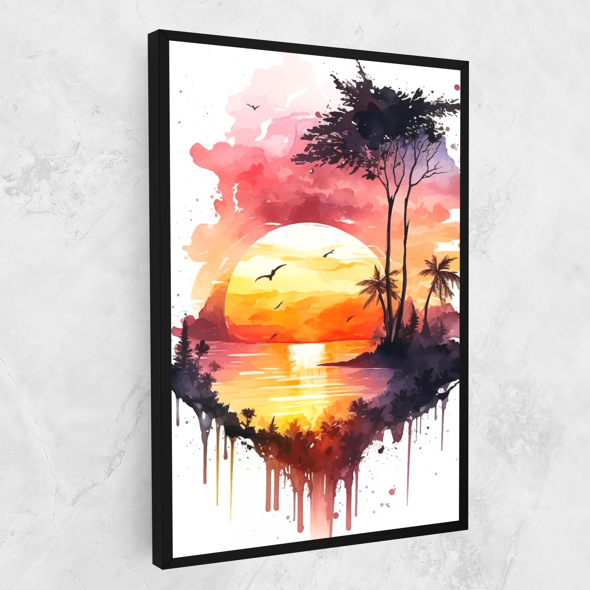 Vászonkép Purple Sunset Art mockup 1