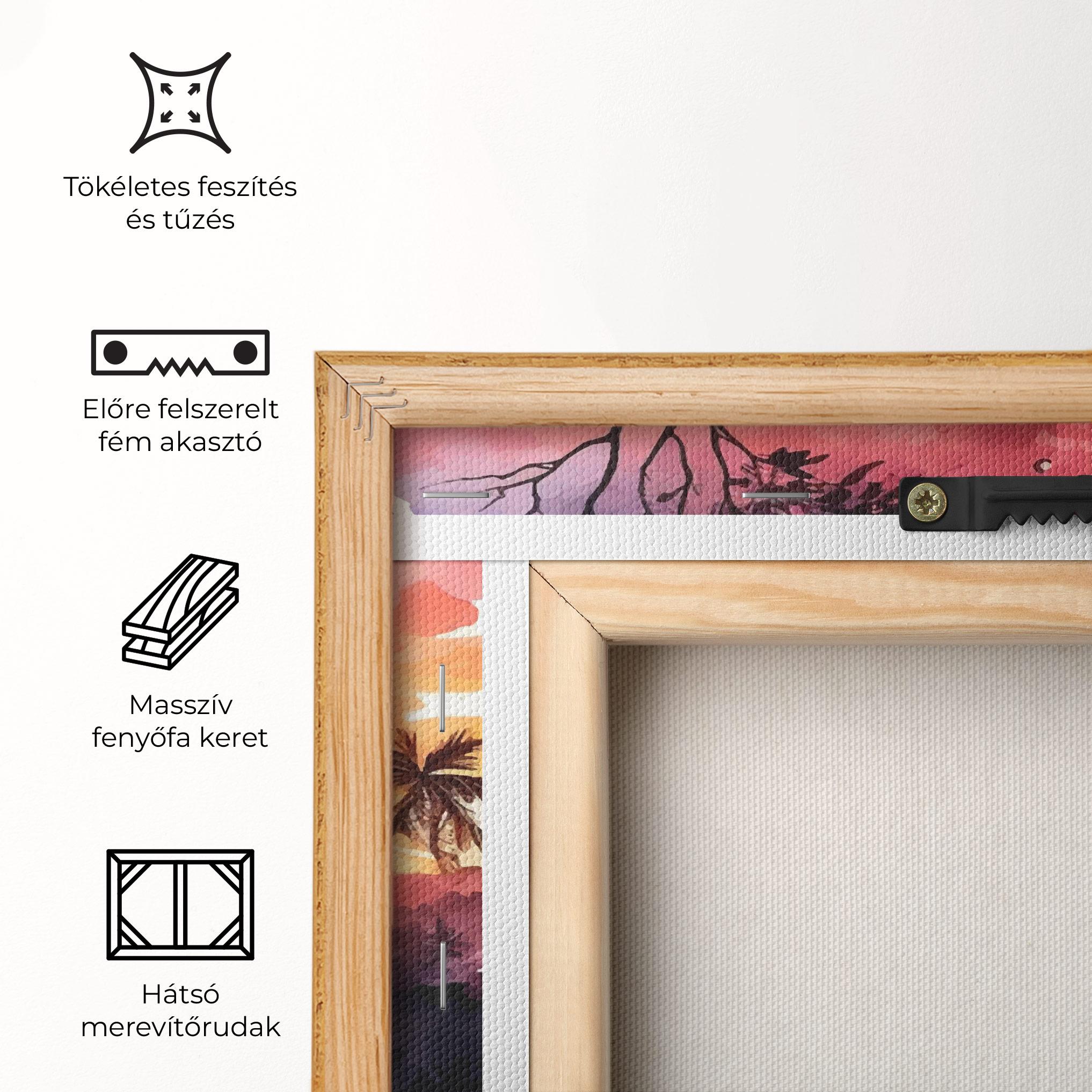 Vászonkép Purple Sunset Art mockup 5